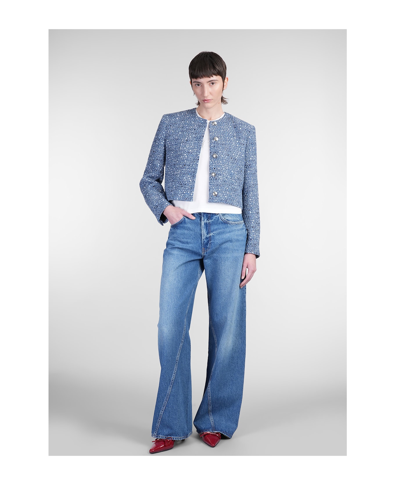 Anine Bing Amber Casual Jacket In Blue Cotton - BLUE