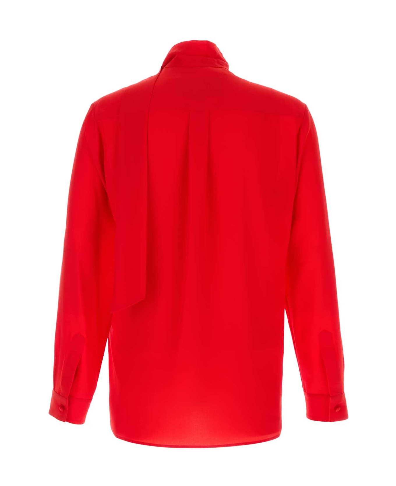 Valentino Garavani Red Crepe Shirt - FLAMESCARLET