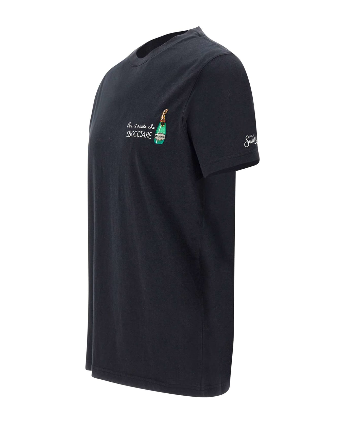MC2 Saint Barth "portofino" Cotton T-shirt - BLACK