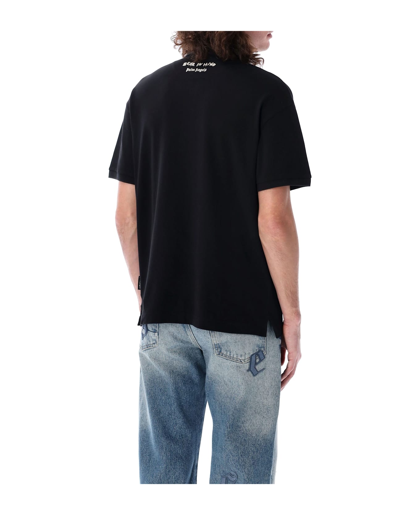 Palm Angels Bear In Mind Polo T-shirt - BLACK