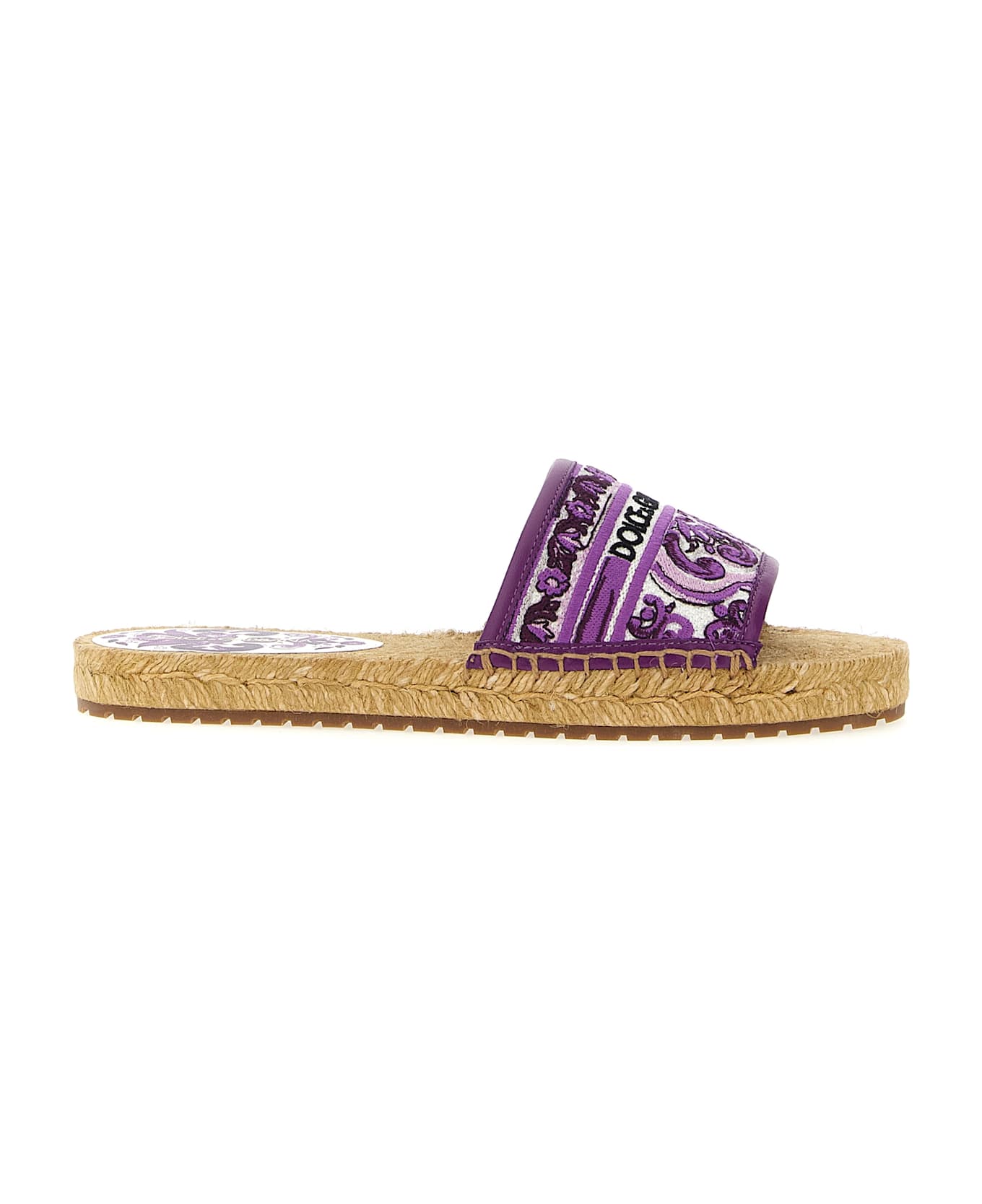 【DOLCE & GABBANA】ESPADRILLAS Dolce&Gabbana Logo Leather Flat Espadrille Sandals | Saks