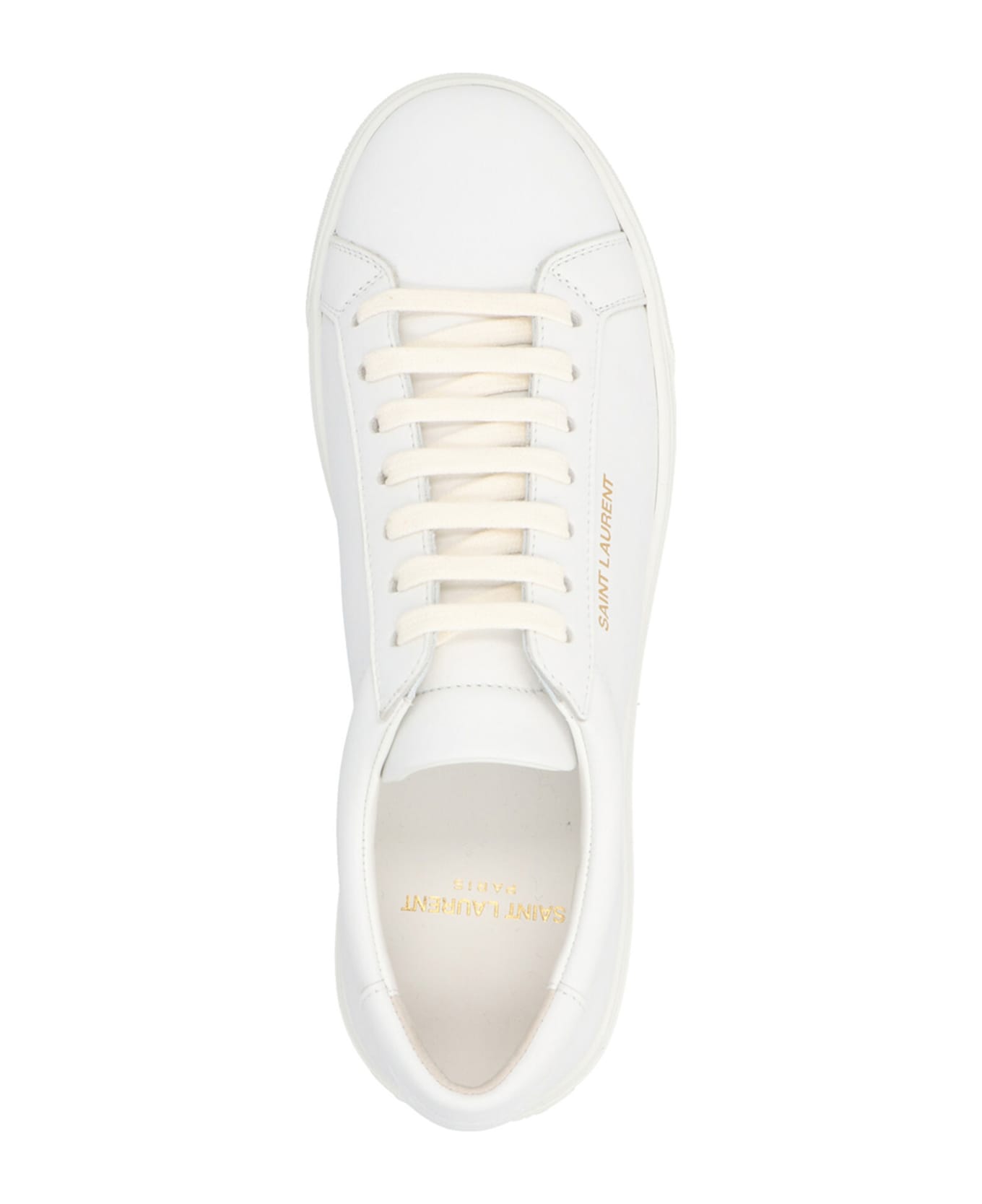 Saint Laurent Andy Leather Sneakers - White