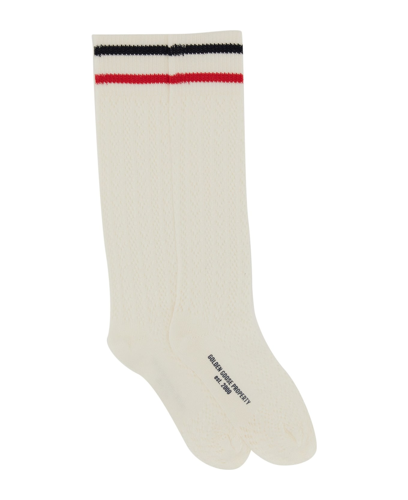 Golden Goose Socks With Logo - White 靴下＆タイツ