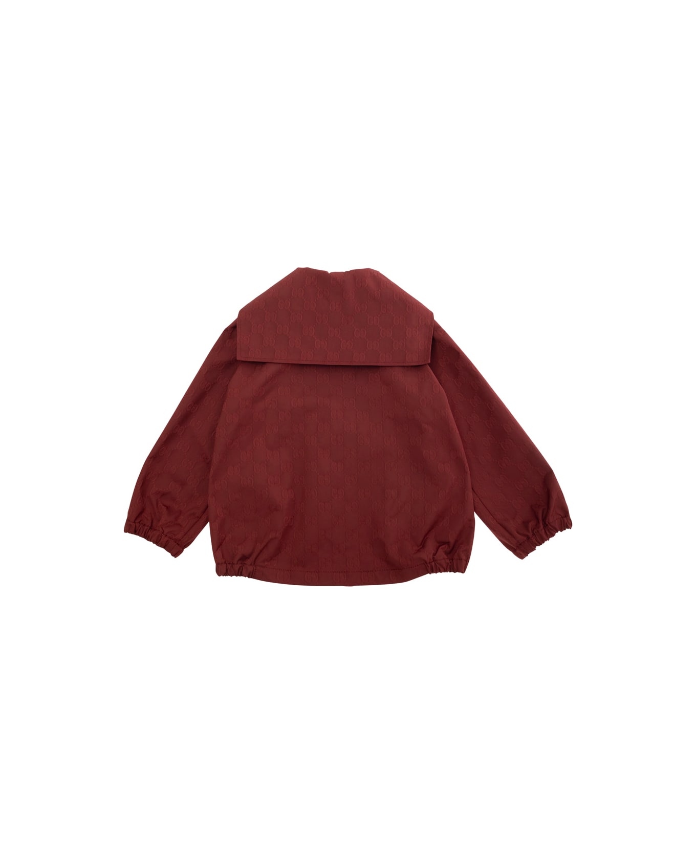 Gucci Red Jacket With All-over Gg Motif In Tech Fabric Baby - Red