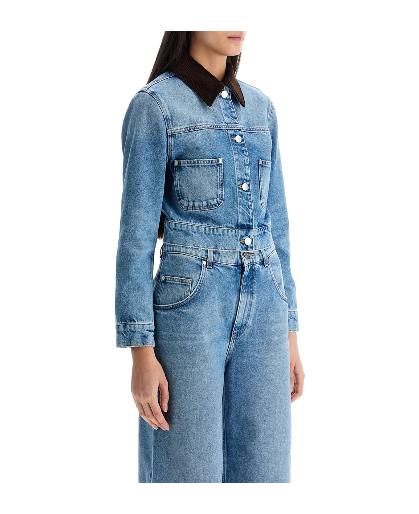 Stella McCartney Cropped Denim Jacket For Women - MEDIUM VINTAGE BLUE (Blue)
