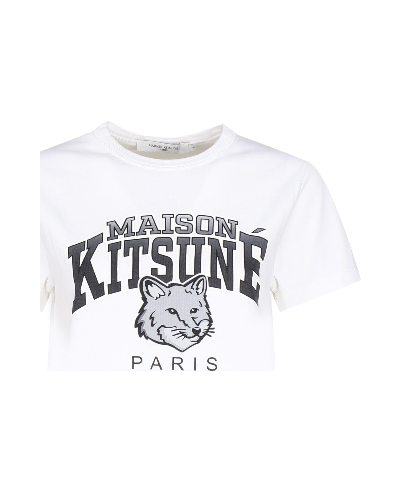 Maison Kitsuné Maglietta Con Stampa - White