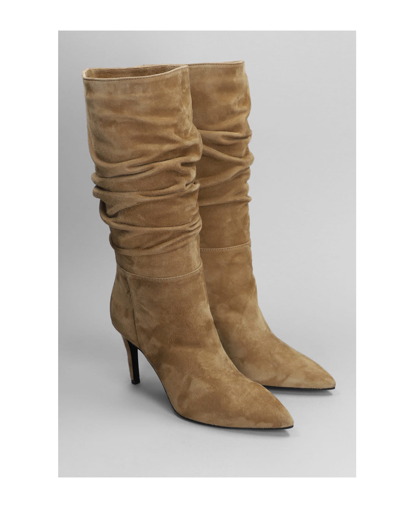 Via Roma 15 High Heels Boots In Brown Suede - brown