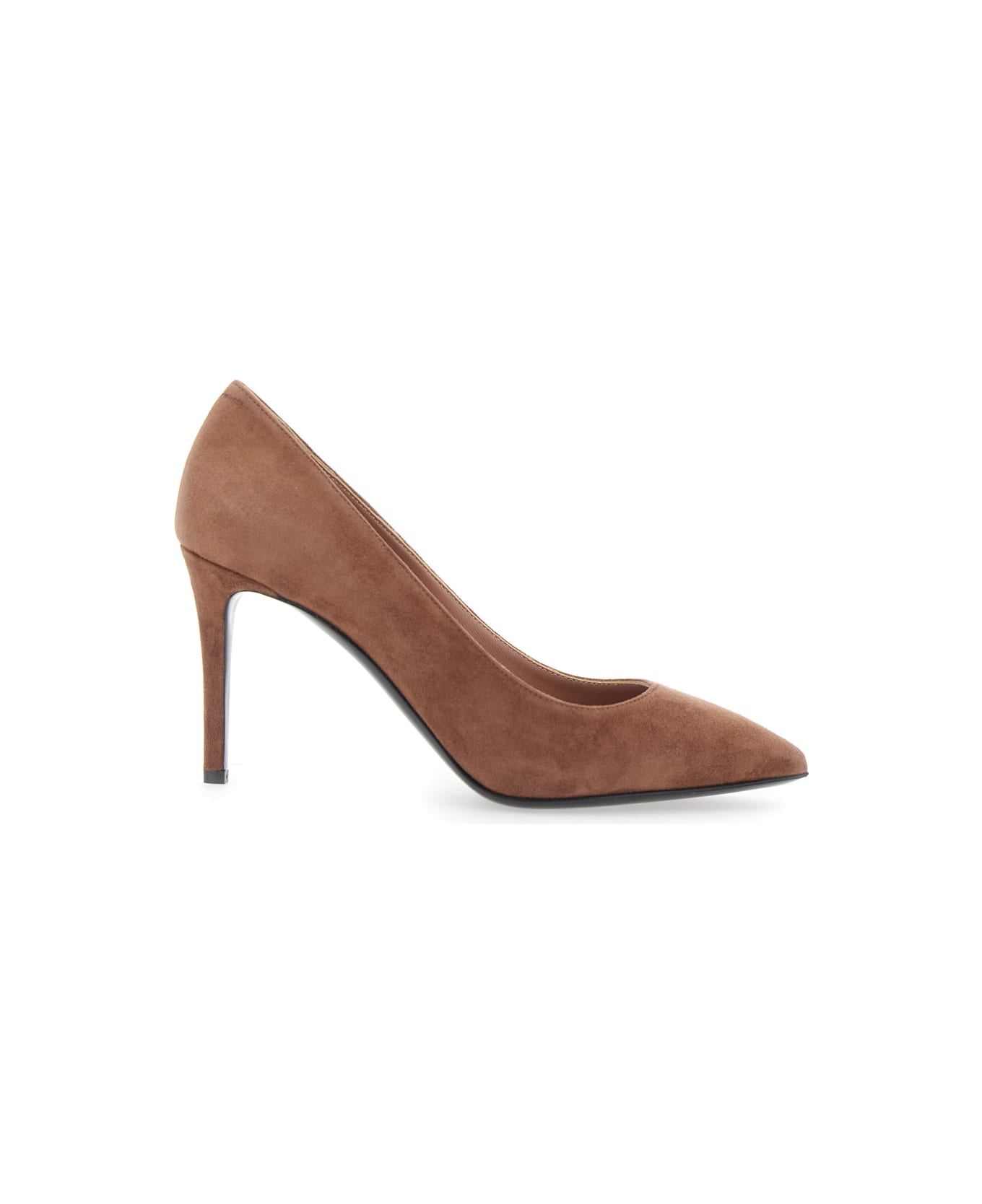 Pollini Brown Pumps With Stiletto High Heel In Suede Woman - Brown