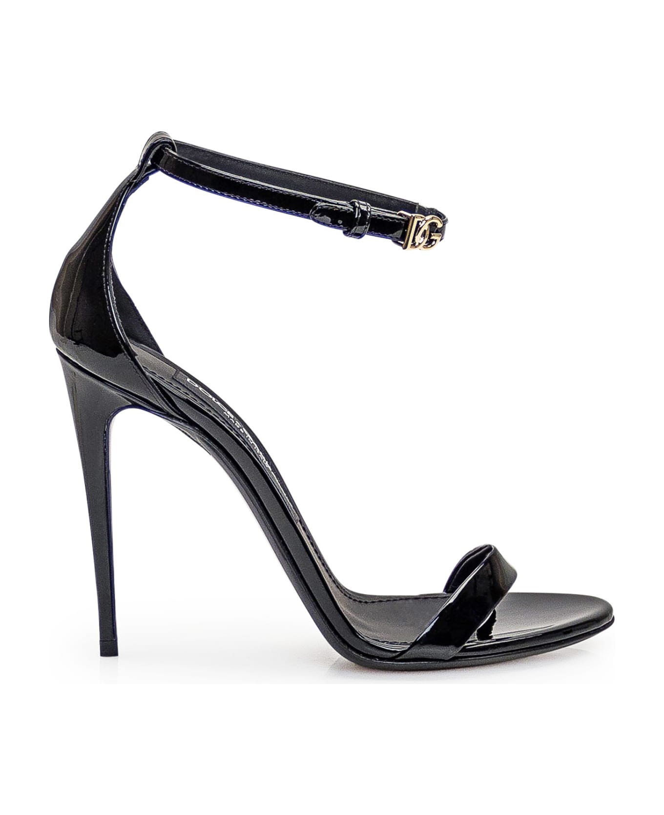 Dolce & Gabbana Leather Sandal - NERO ORO (Black)