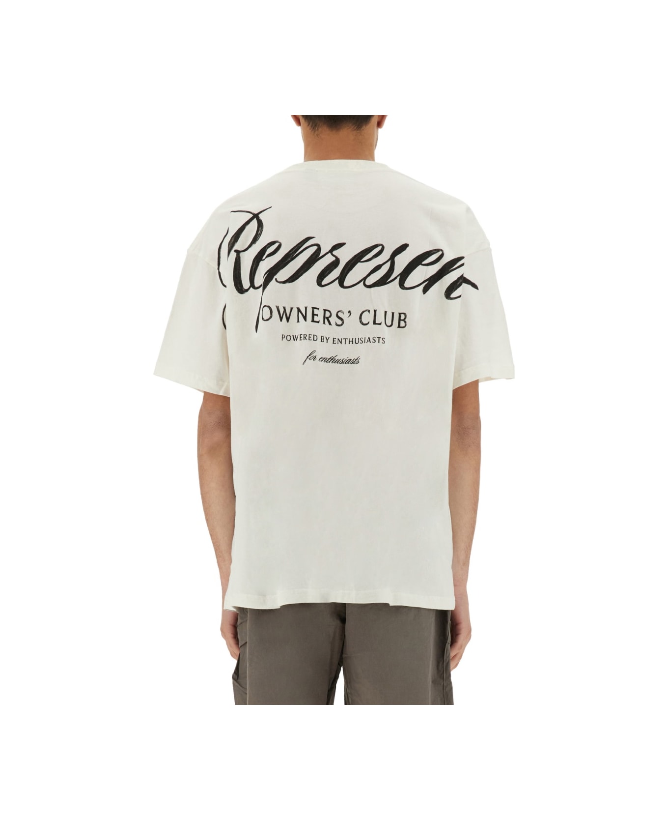 REPRESENT "represent Owners Club Script" T-shirt - WHITE