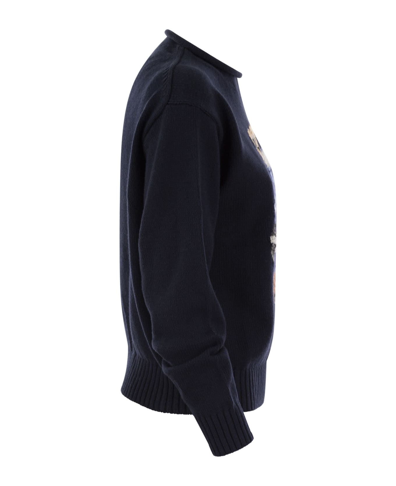 Polo Ralph Lauren Navy Blue Cotton Sweater - AVIATORNAVY