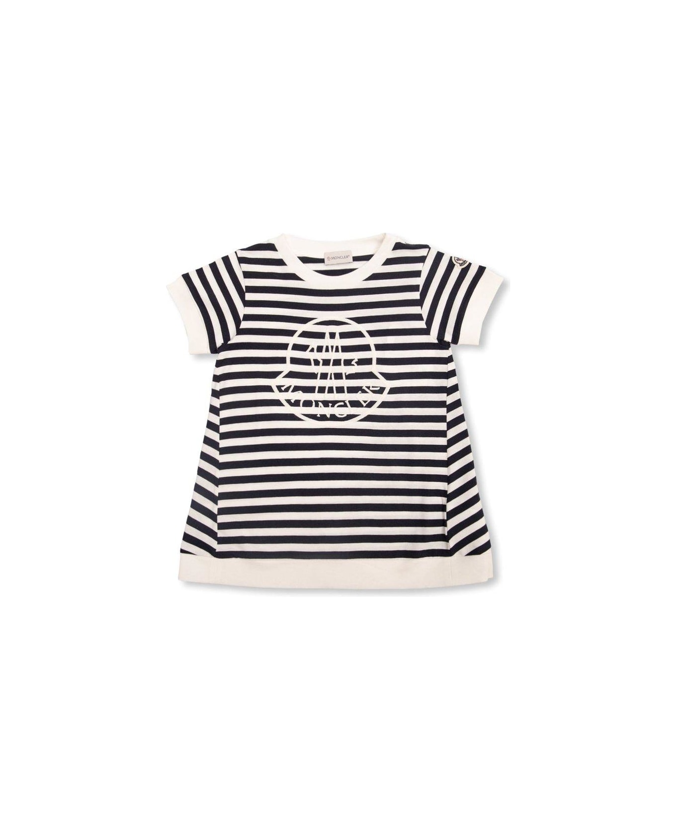 Moncler Logo Embroidered Striped T-shirt - Striped