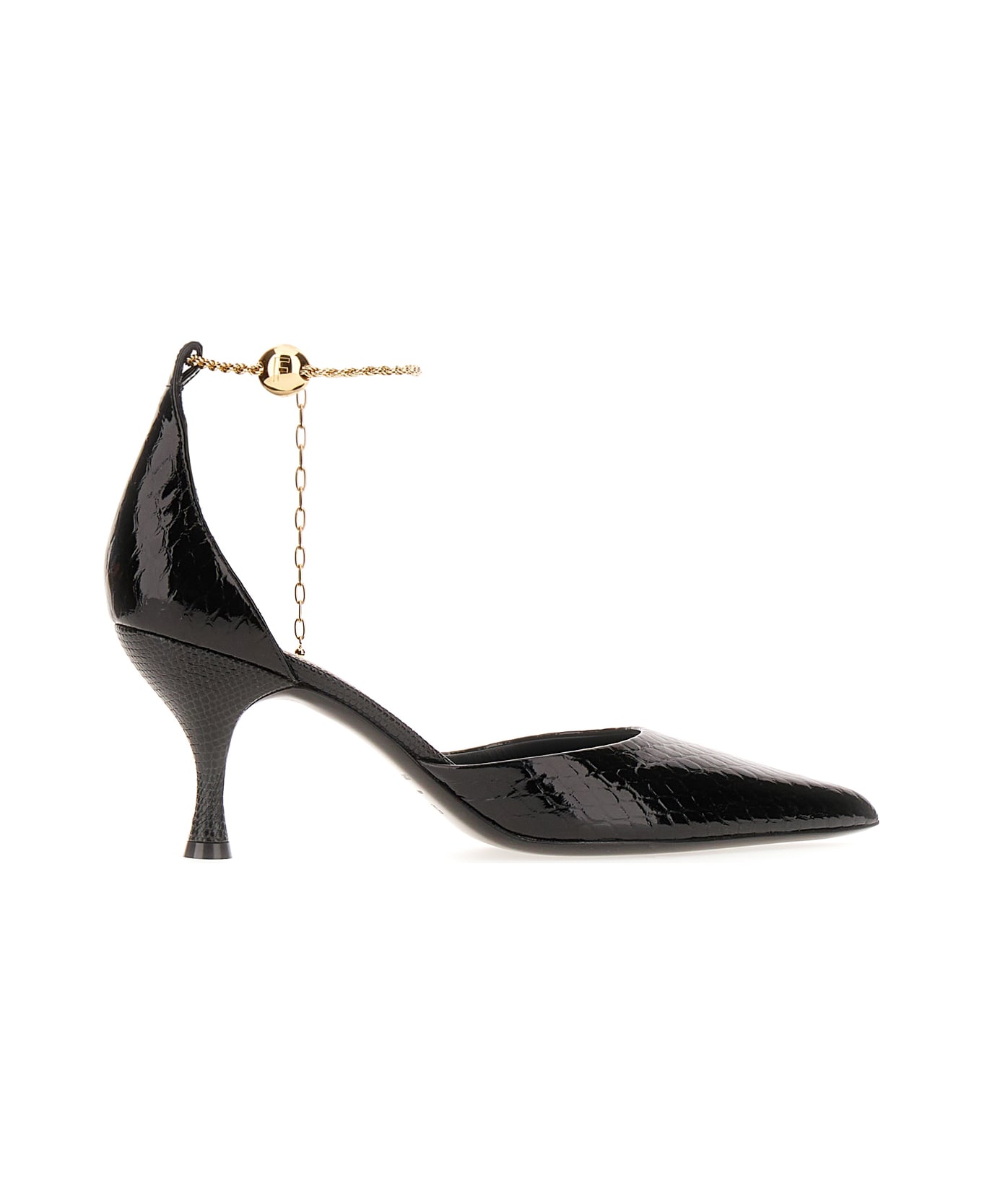 Ferragamo Black Leather Dana Pumps - Nero