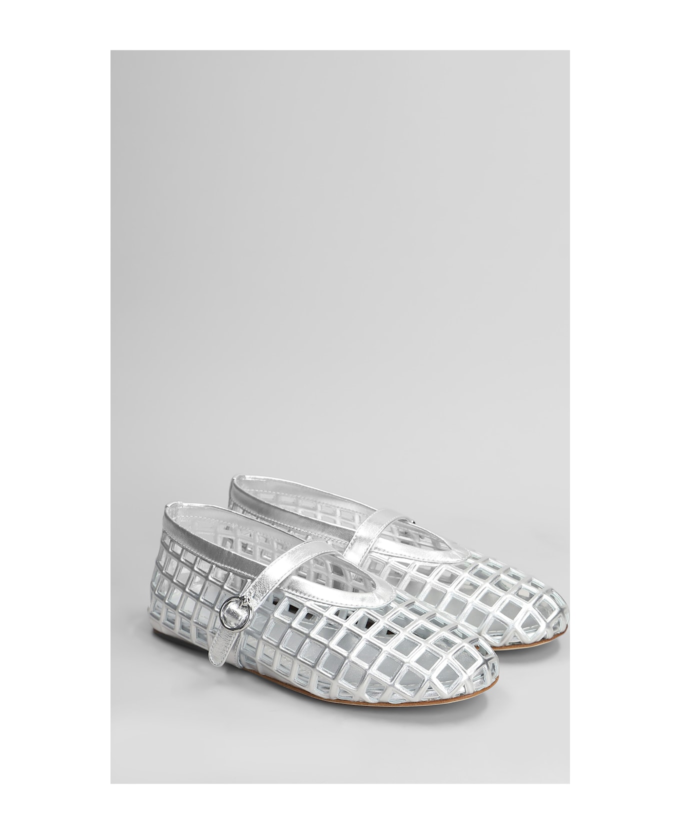 3JUIN Gwen 005 Ballet Flats In Silver Leather - silver