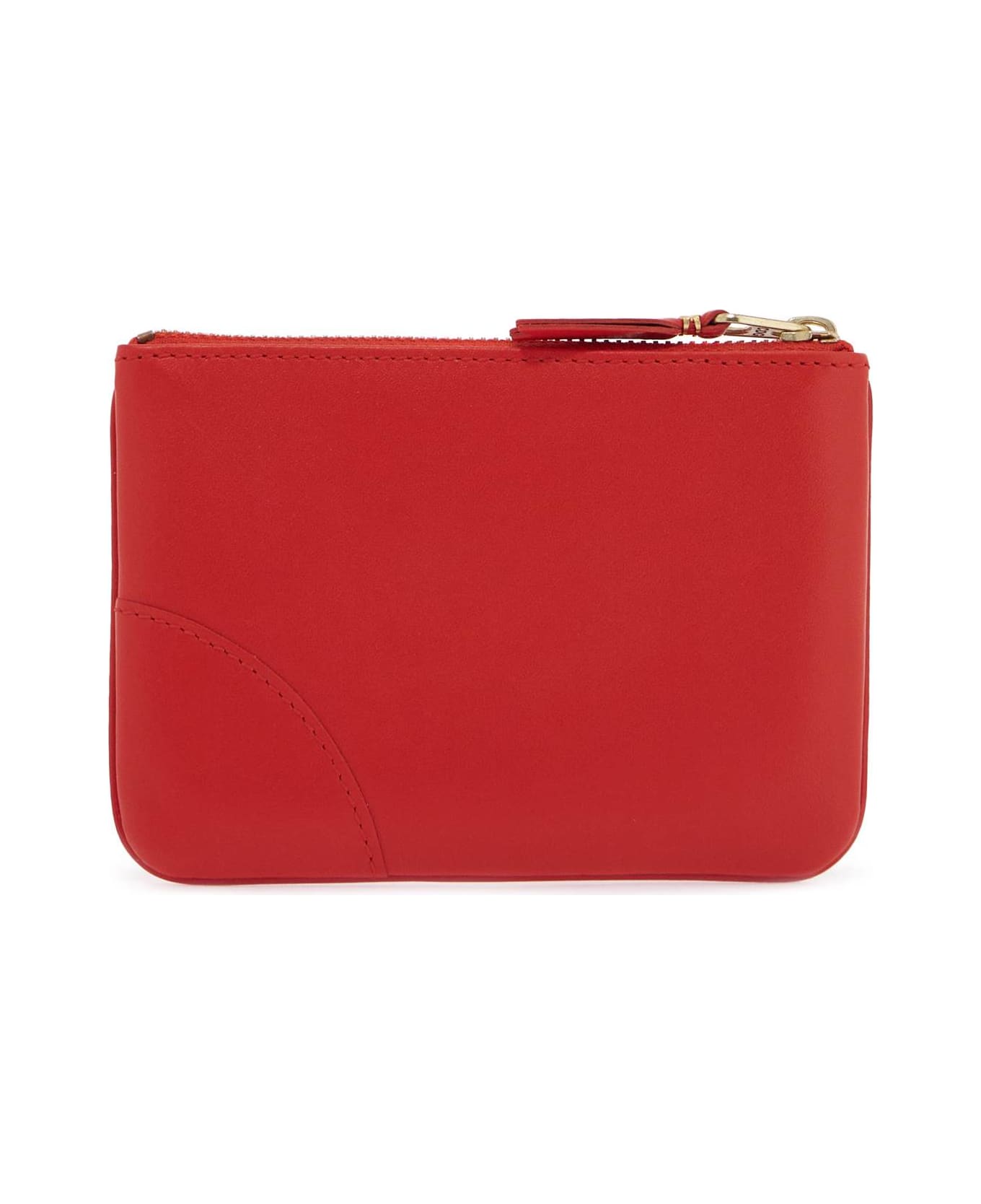 Comme des Garçons Wallet Small Smooth Leather Pouch - ORANGE (Orange)