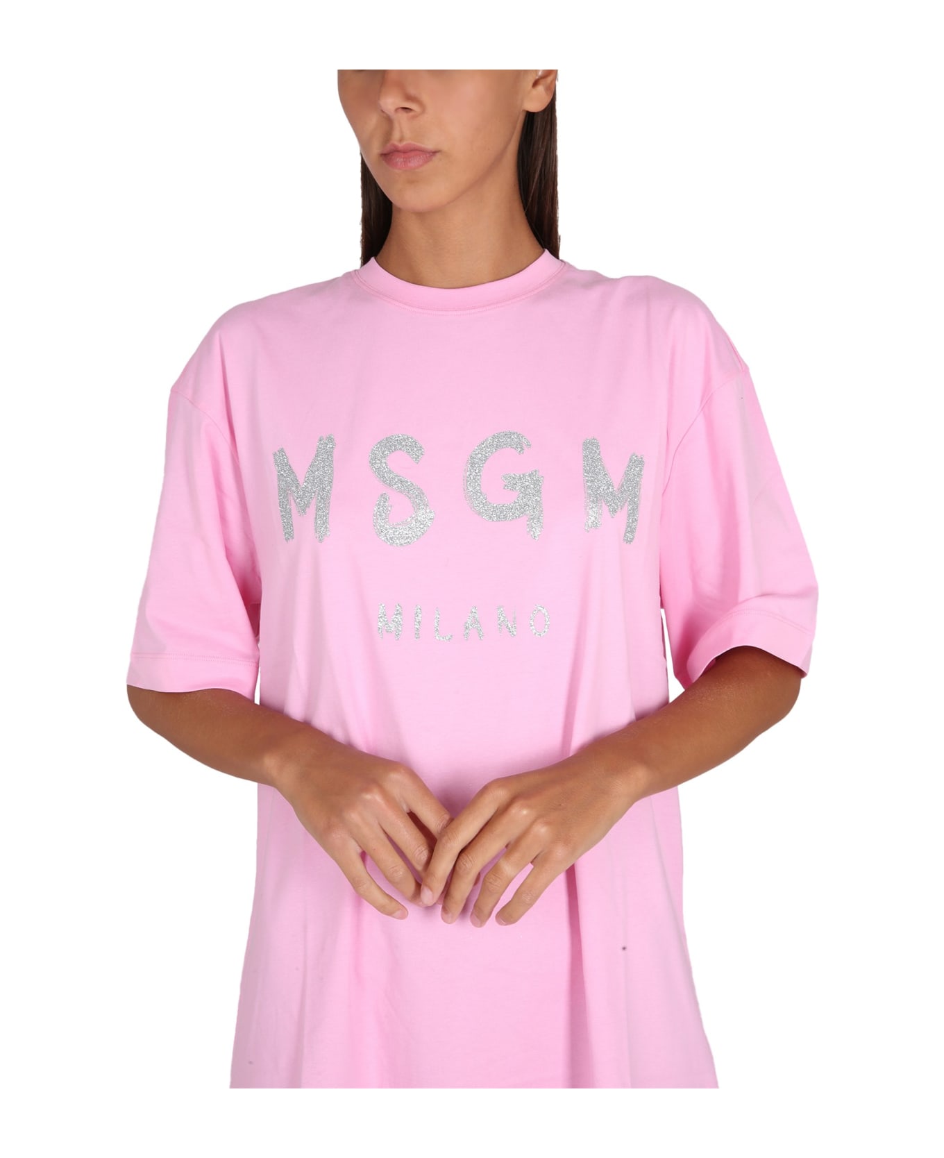 MSGM Brushed Logo Dress - Rosa
