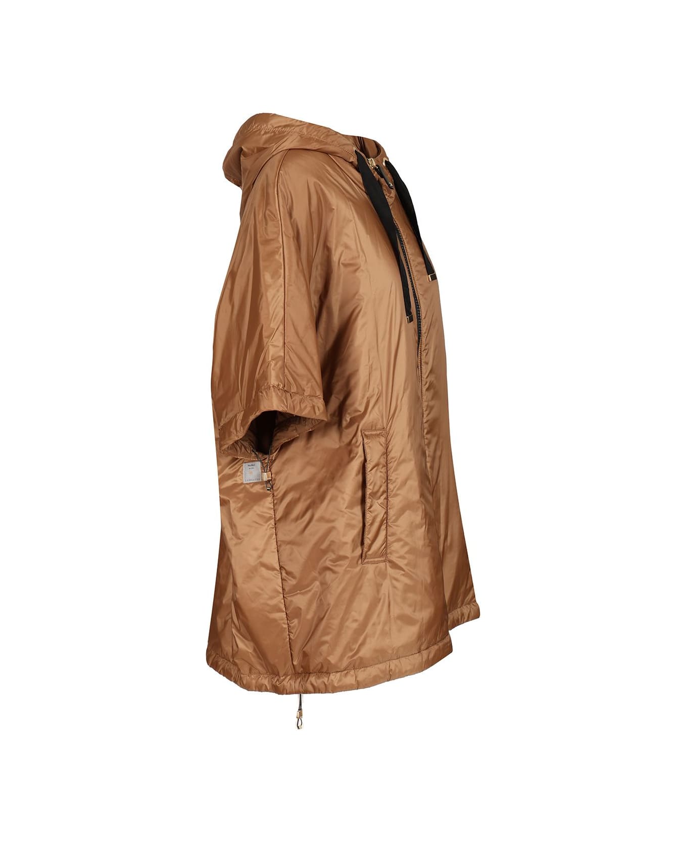 Max Mara The Cube Padded Cape With Hood - Brown
