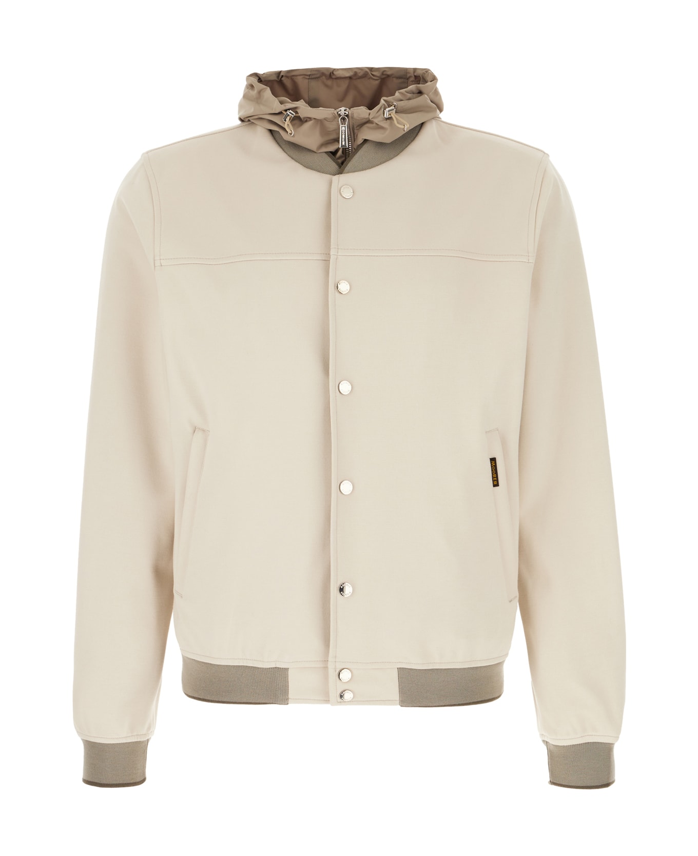 Moorer Cappuccino Polyester And Nylon Bomber Jacket - Avorio