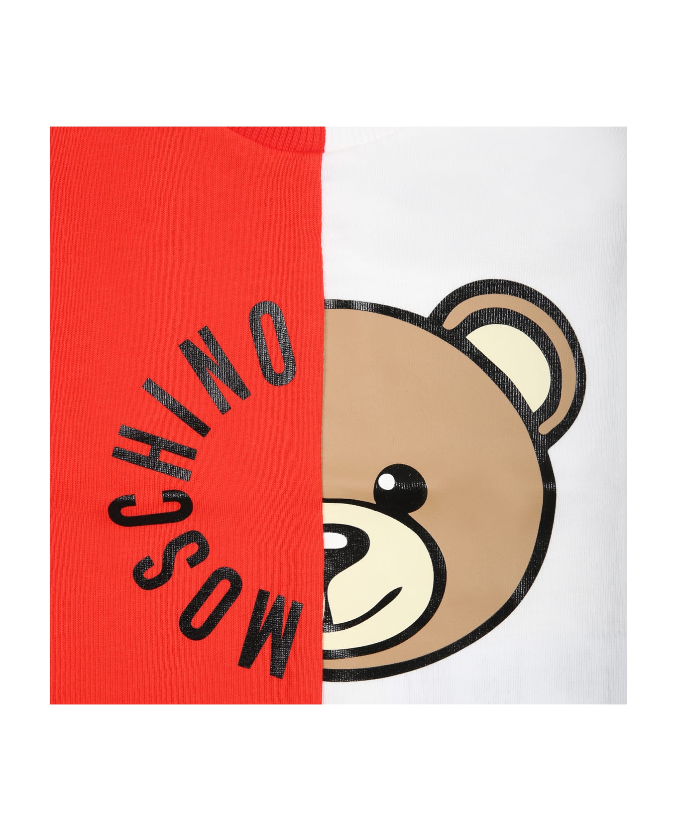 Moschino Red T-shirt For Babies With Teddy Bear And Logo - Red Tシャツ＆ポロシャツ