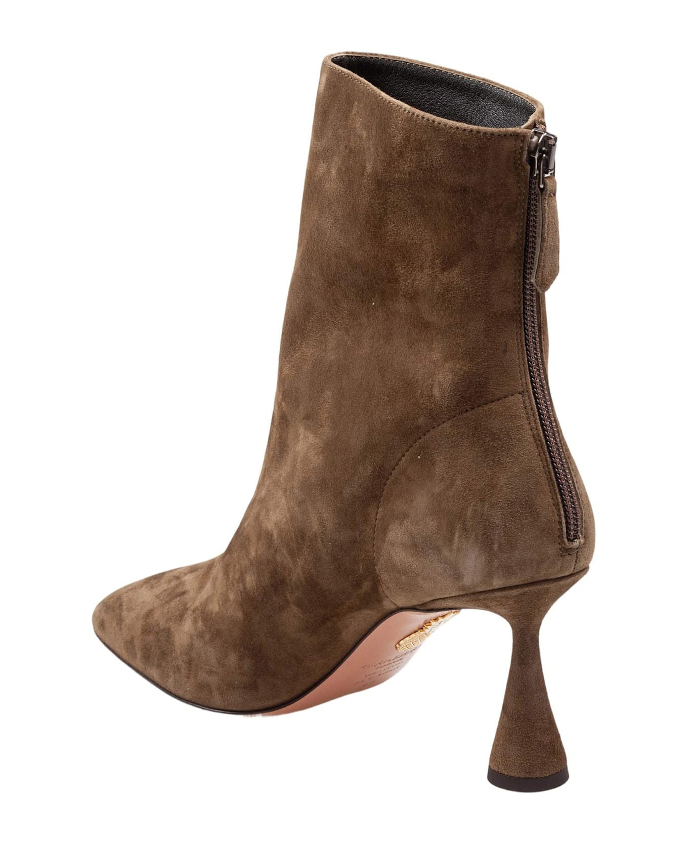 Aquazzura Bootie 75 In Suede Green Color - Green ブーツ