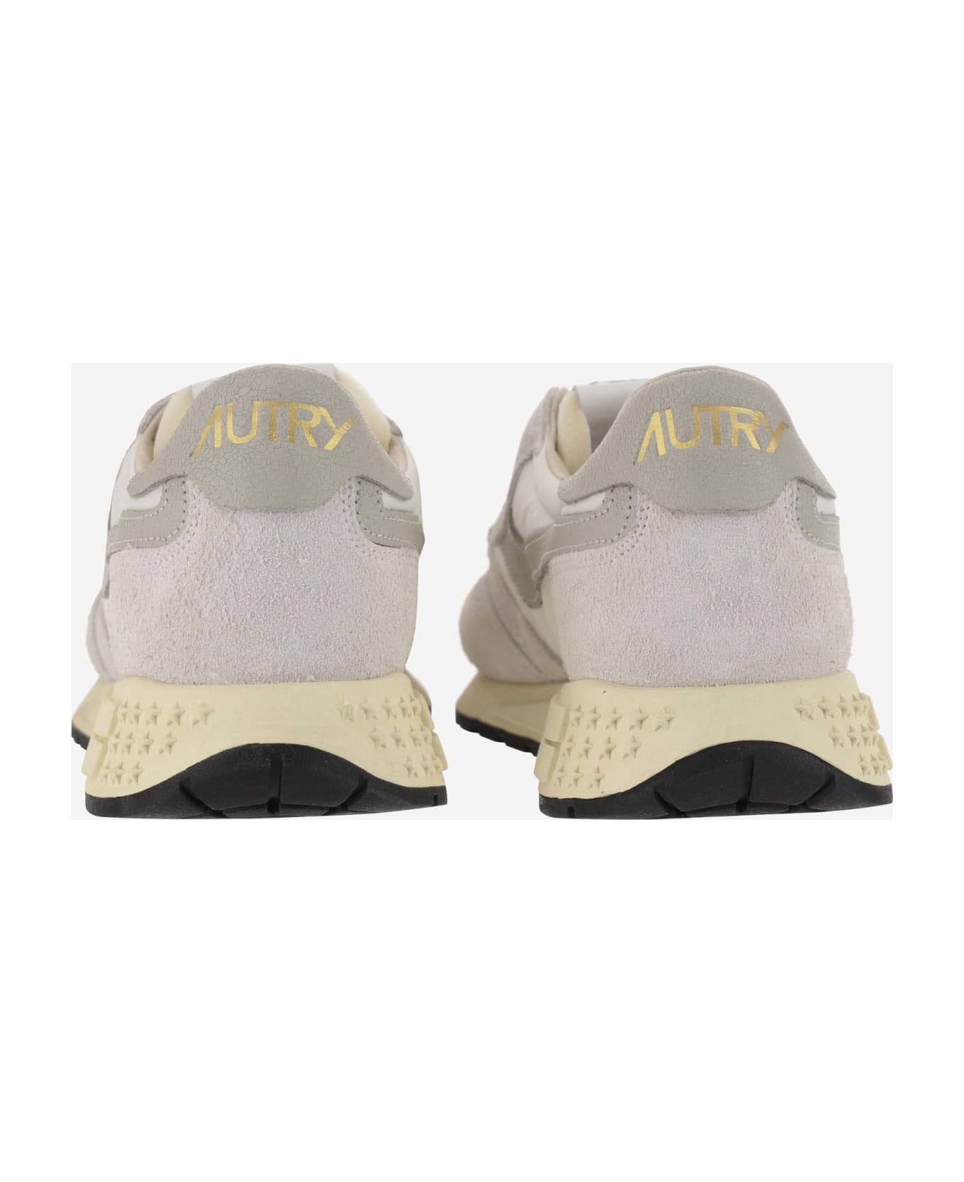 Autry Reelwind Low Nylon And Suede Sneakers - Wht/nat