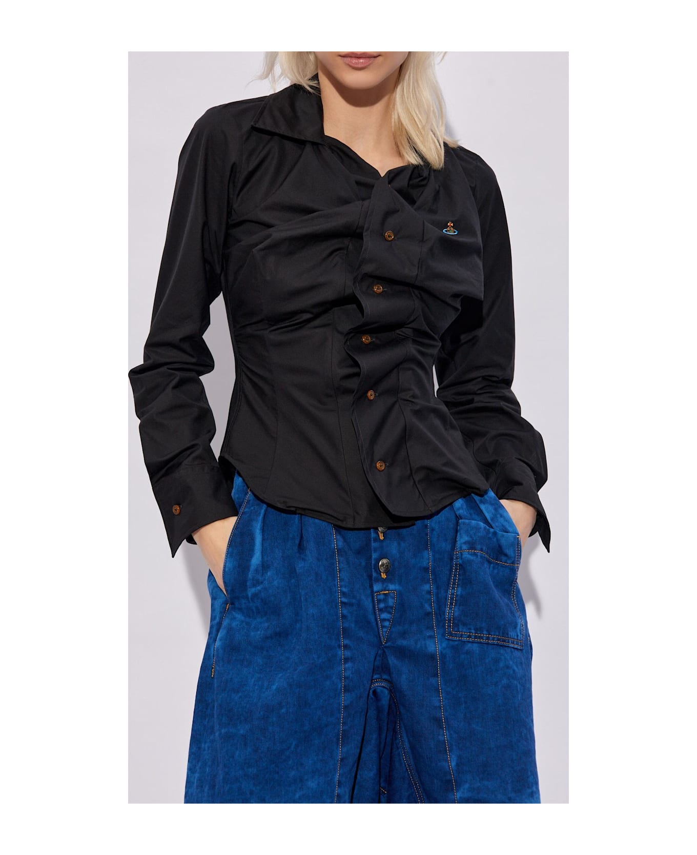 Vivienne Westwood 'drunken' Cotton Shirt - BLACK