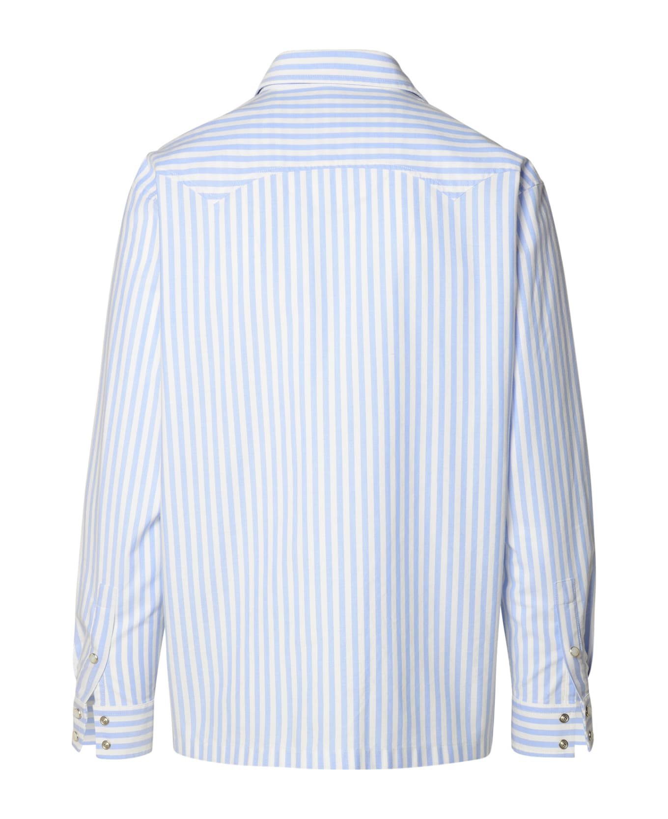Palm Angels Light Blue Cotton Shirt - STIPES WHITE LIGHT BLUE シャツ
