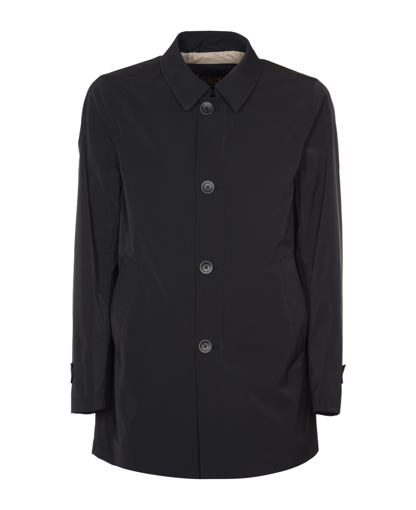 Herno Single-breasted Long-sleeved Trench - Blue