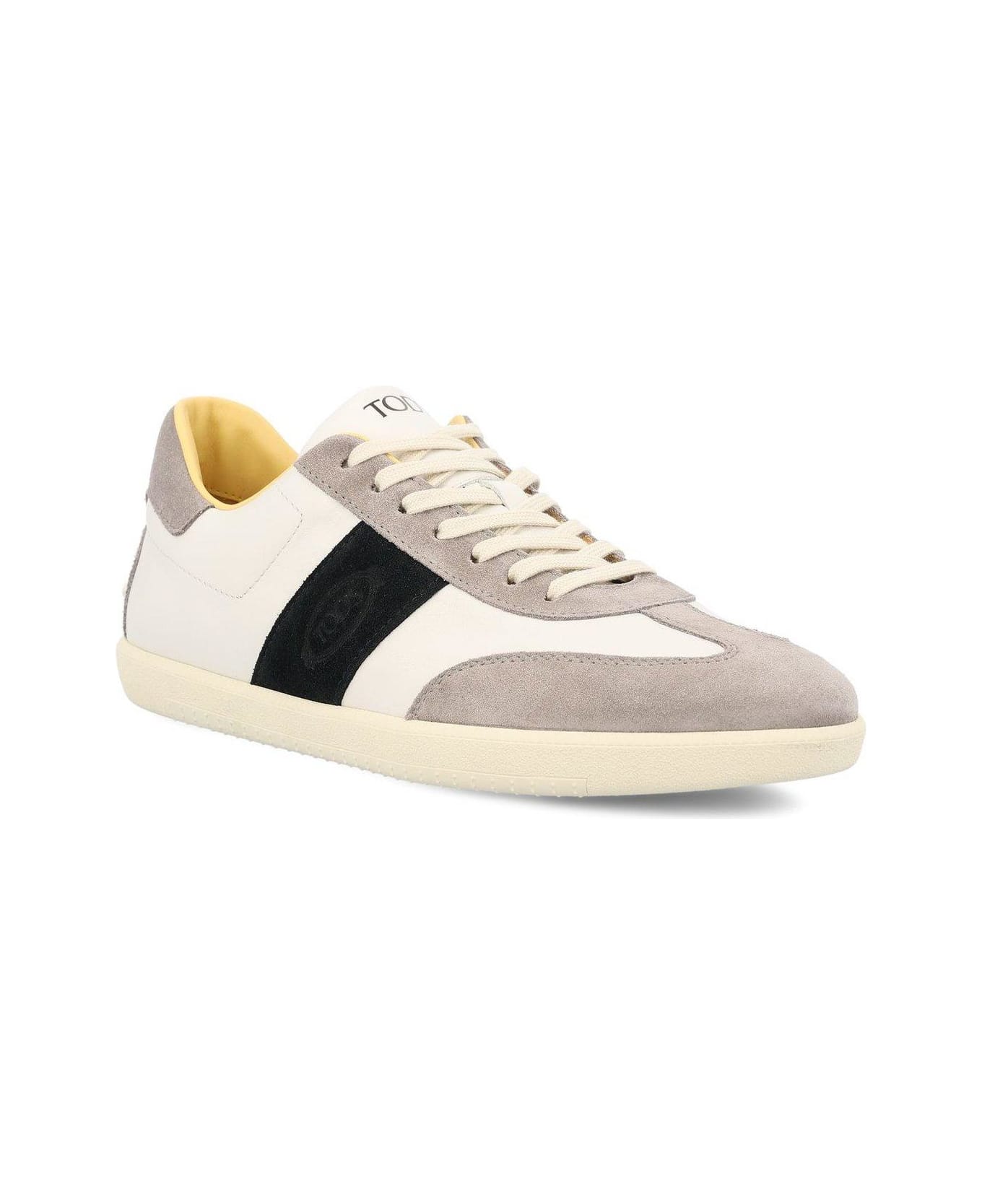 Tod
s Multicolor Leather And Suede Sneakers - BIANCO NERO GRIGIO