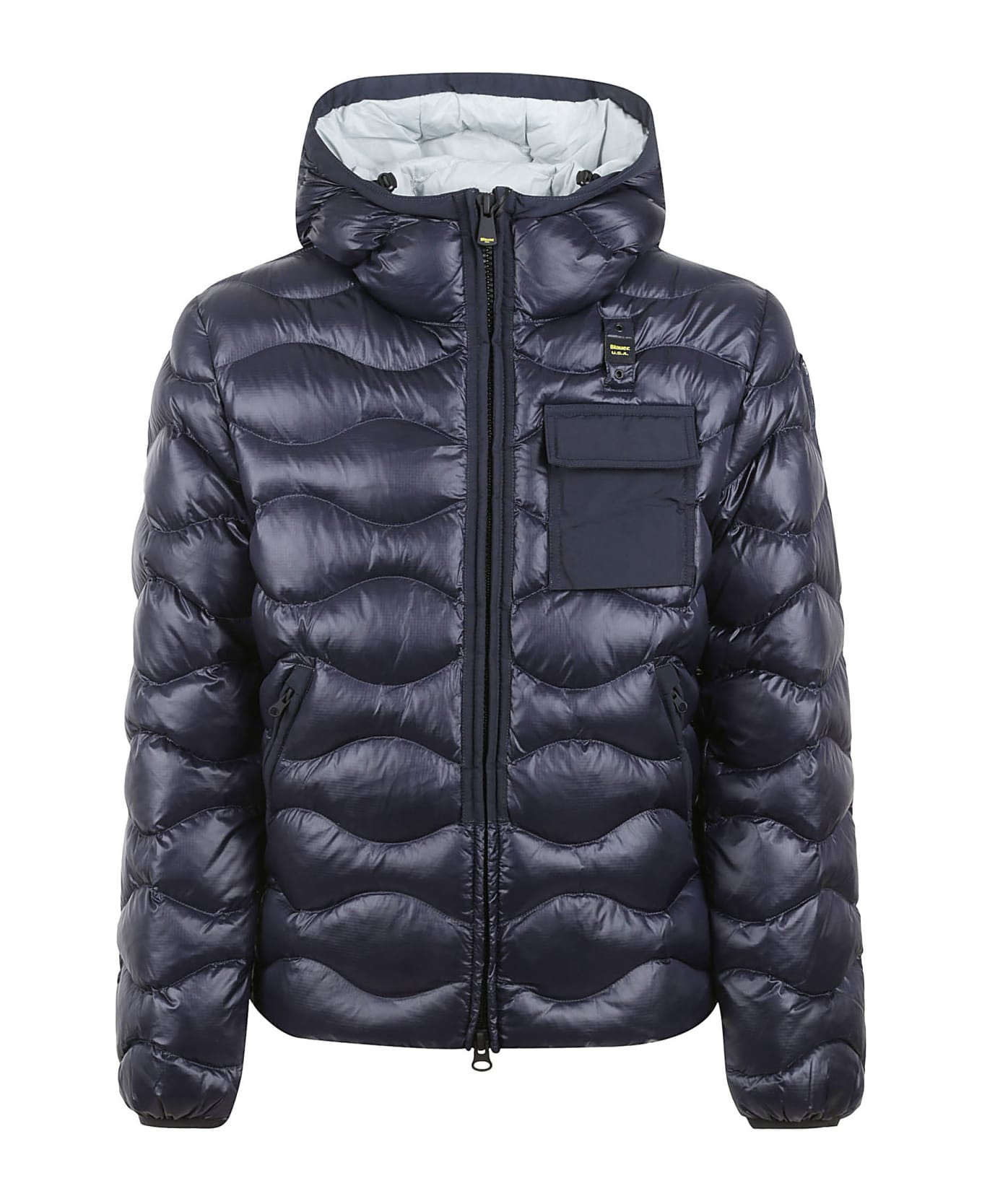 Blauer Patched Pocket Quilted Puffer Jacket - Blue ダウンジャケット