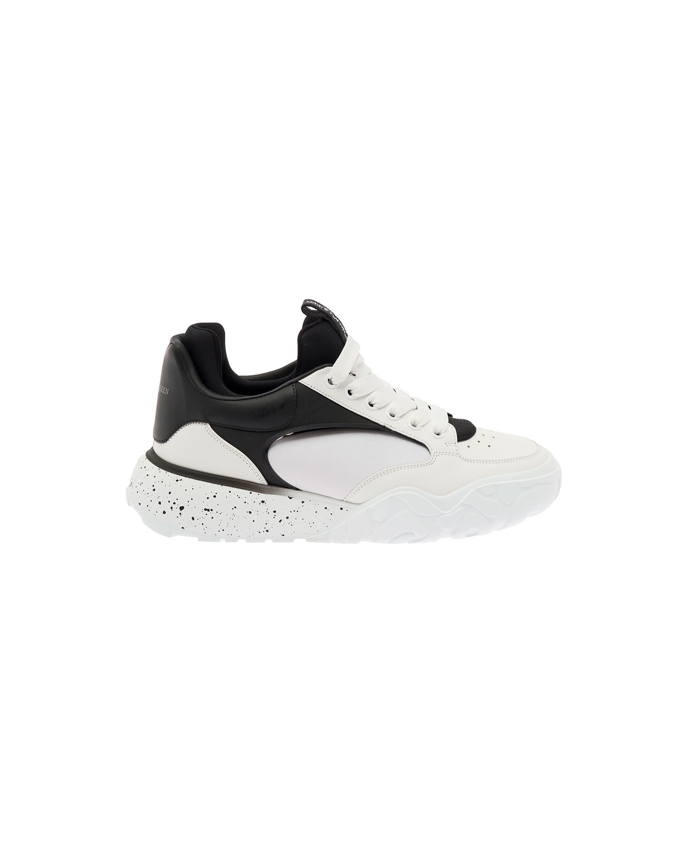 Alexander McQueen 'court Tech' Black And White Panelled Sneakers In Leather Man Alexander Mcqueen - White