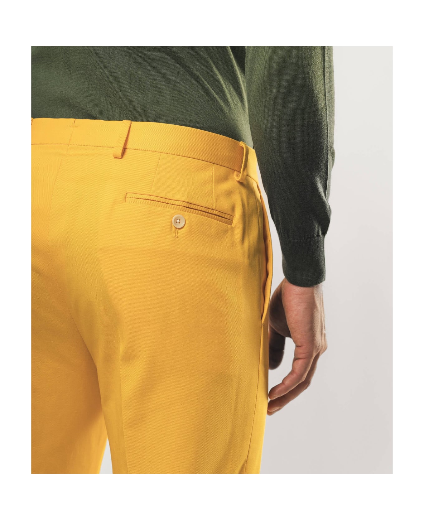 Larusmiani Velvet Trousers Howard Pants - Yellow