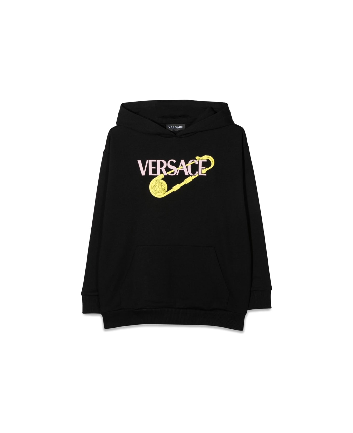 Versace Sweatshirt Over Logo Pins - BLACK