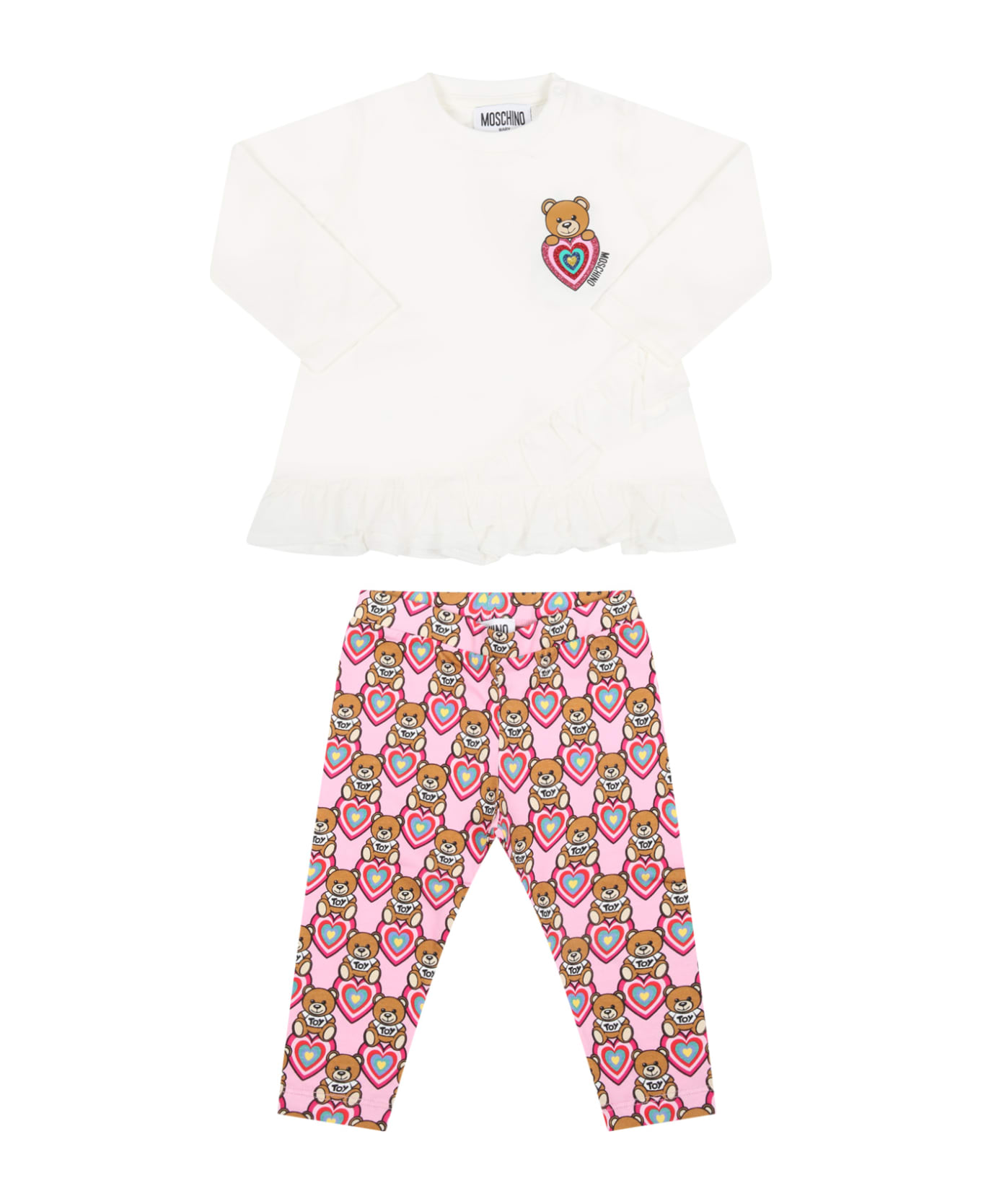 Moschino Multicolor Set For Baby Girl With Hearts - Multicolor