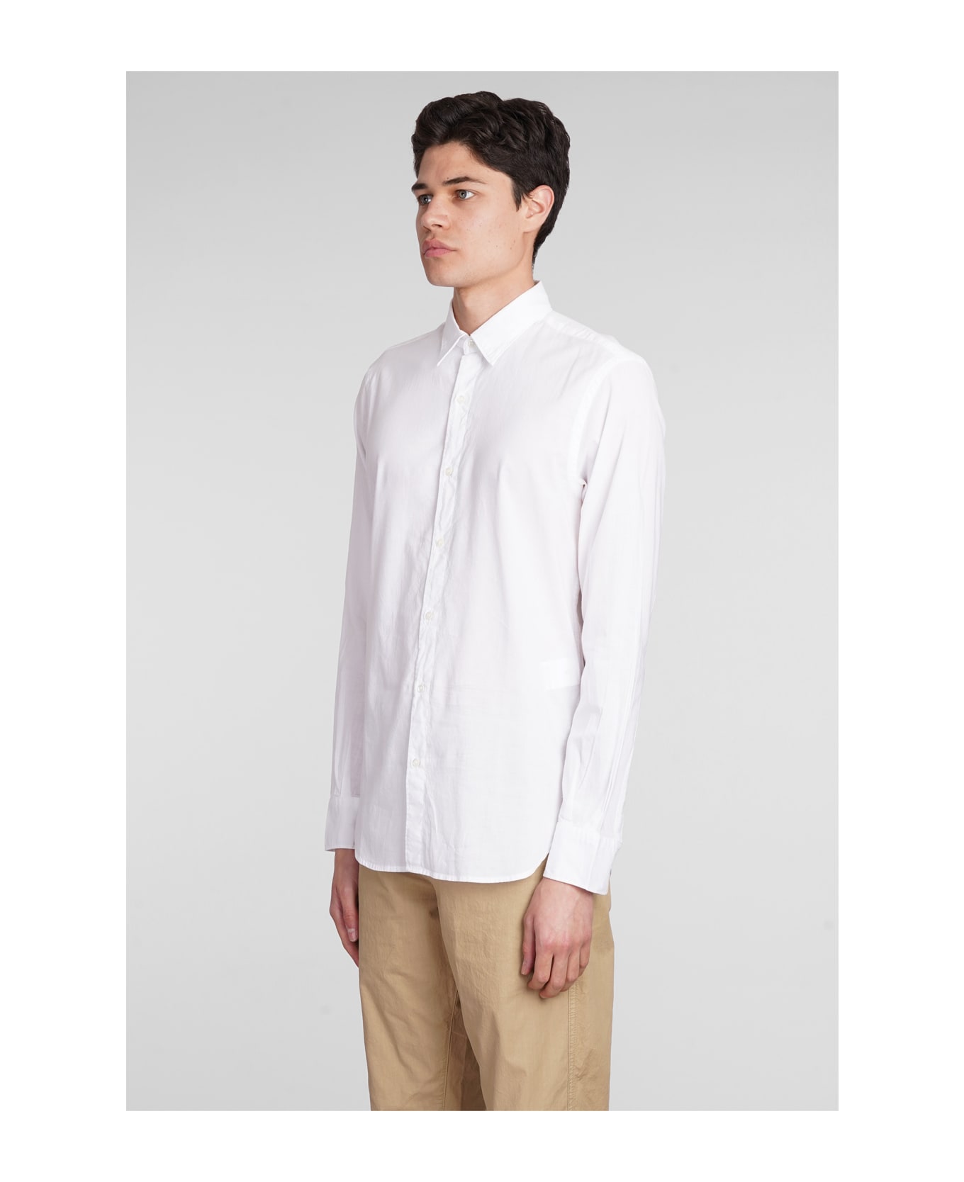 Aspesi Camicia Ridotta Ii Shirt In White Cotton - Bianco / White