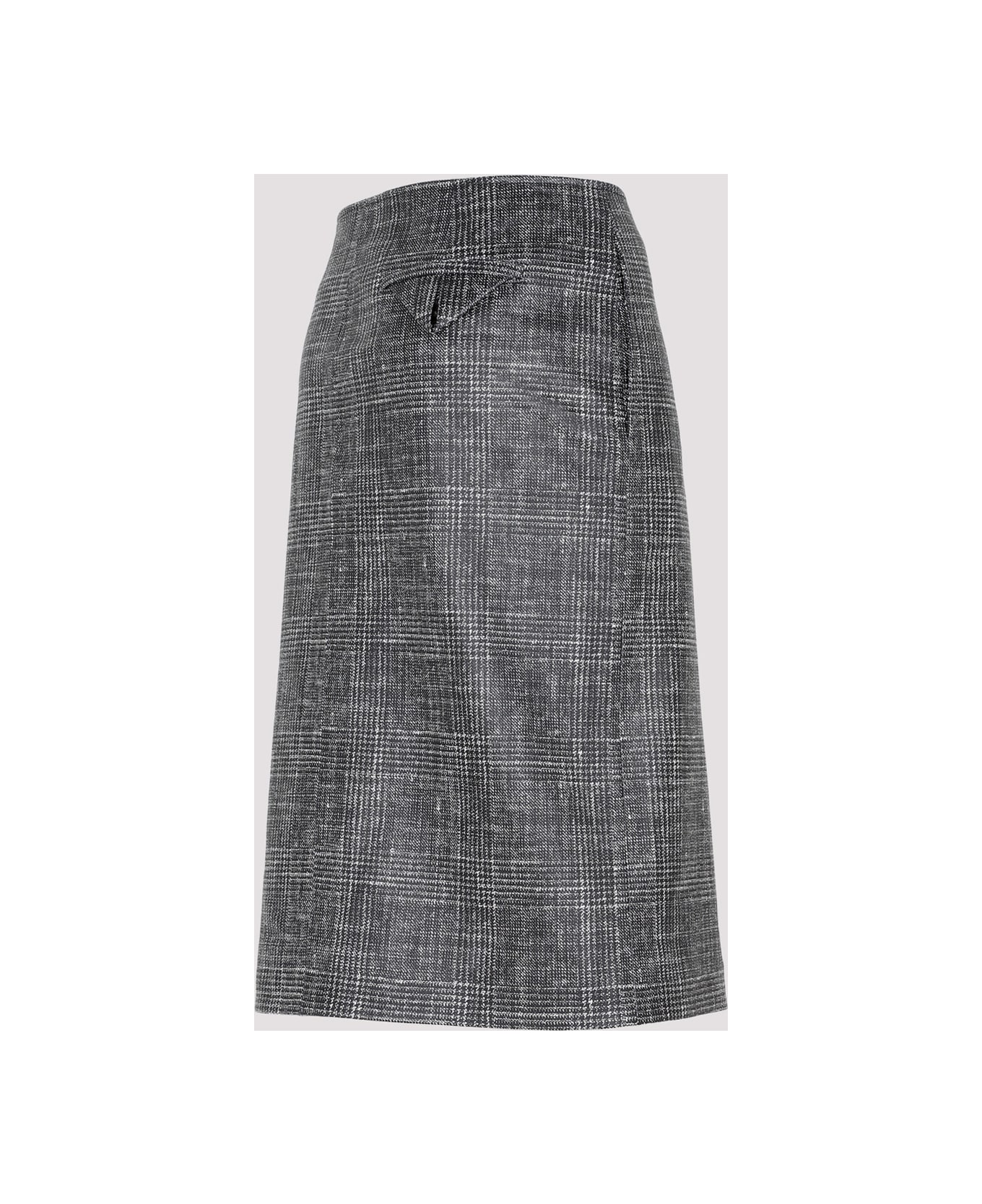 Bottega Veneta Printed Leather Midi Skirt - Black White