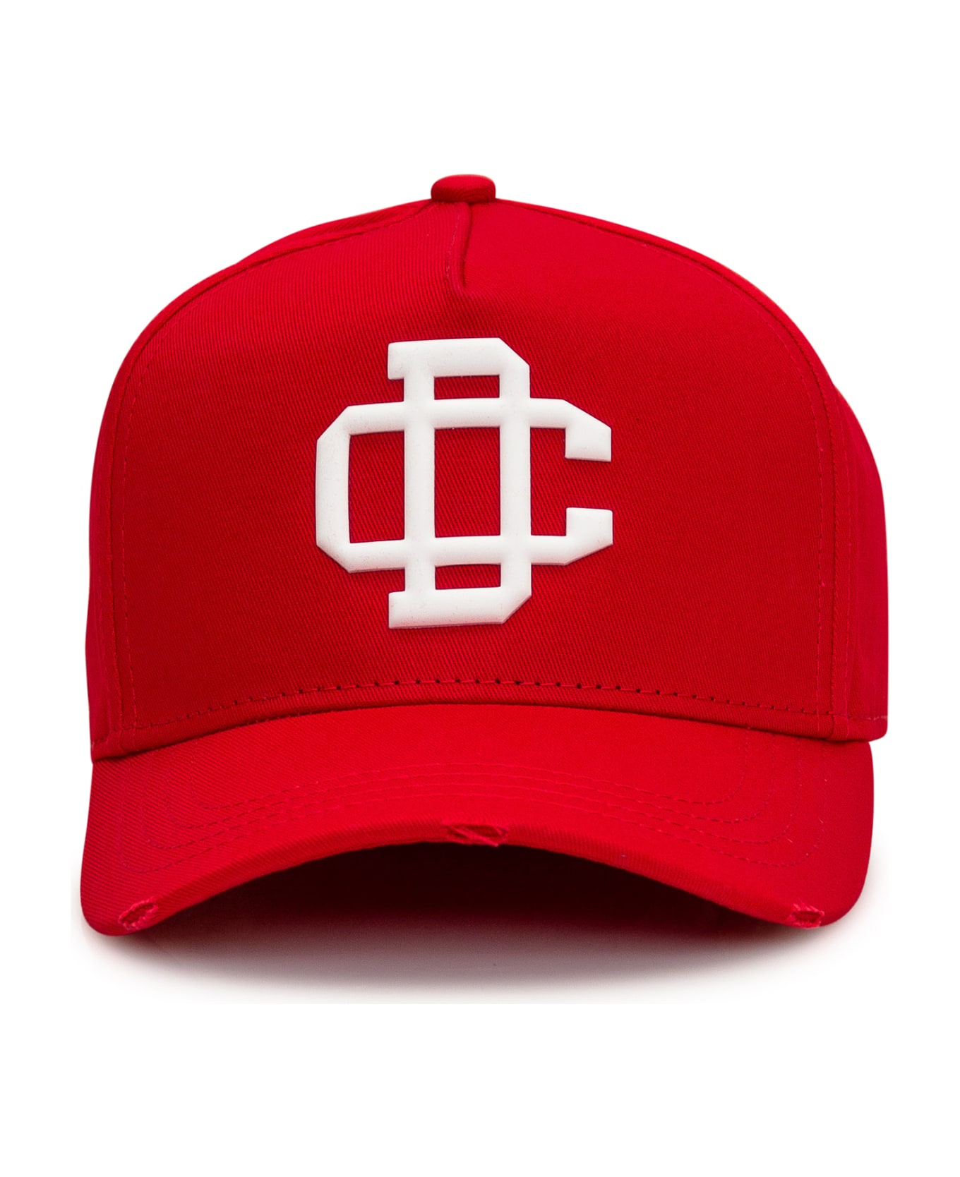 Dsquared2 Baseball Cap With Patch - ROSSO BIANCO 帽子