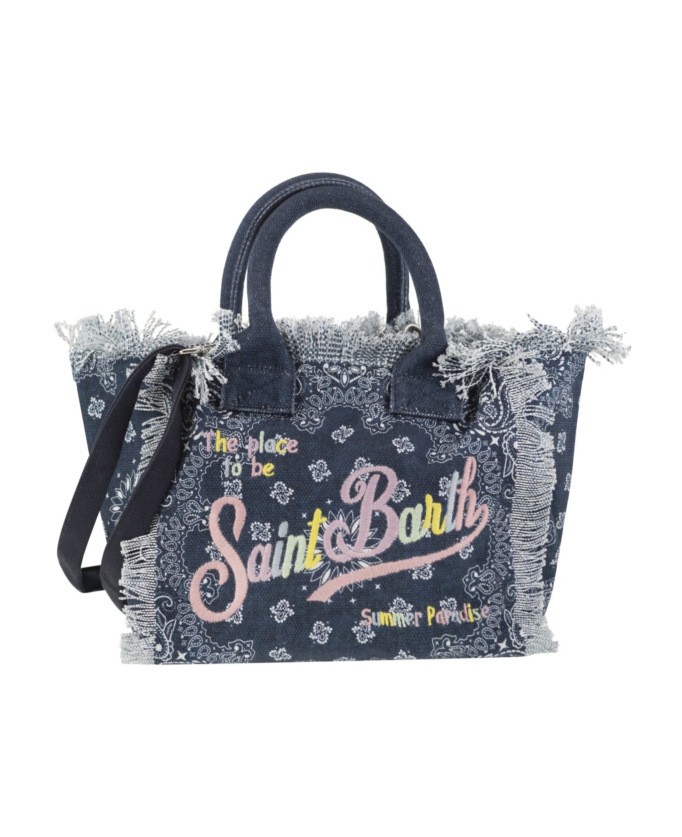 MC2 Saint Barth Colette - Denim Handbag With Bandana Pattern - Denim