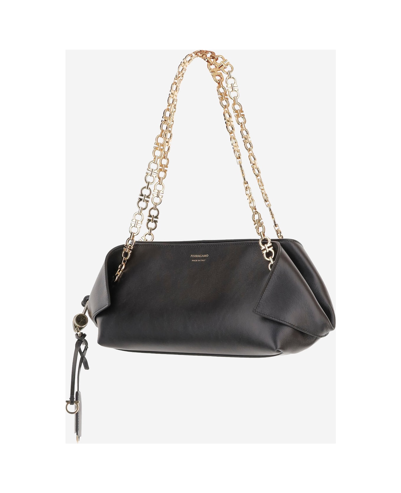 Ferragamo Leather Shoulder Bag - Black