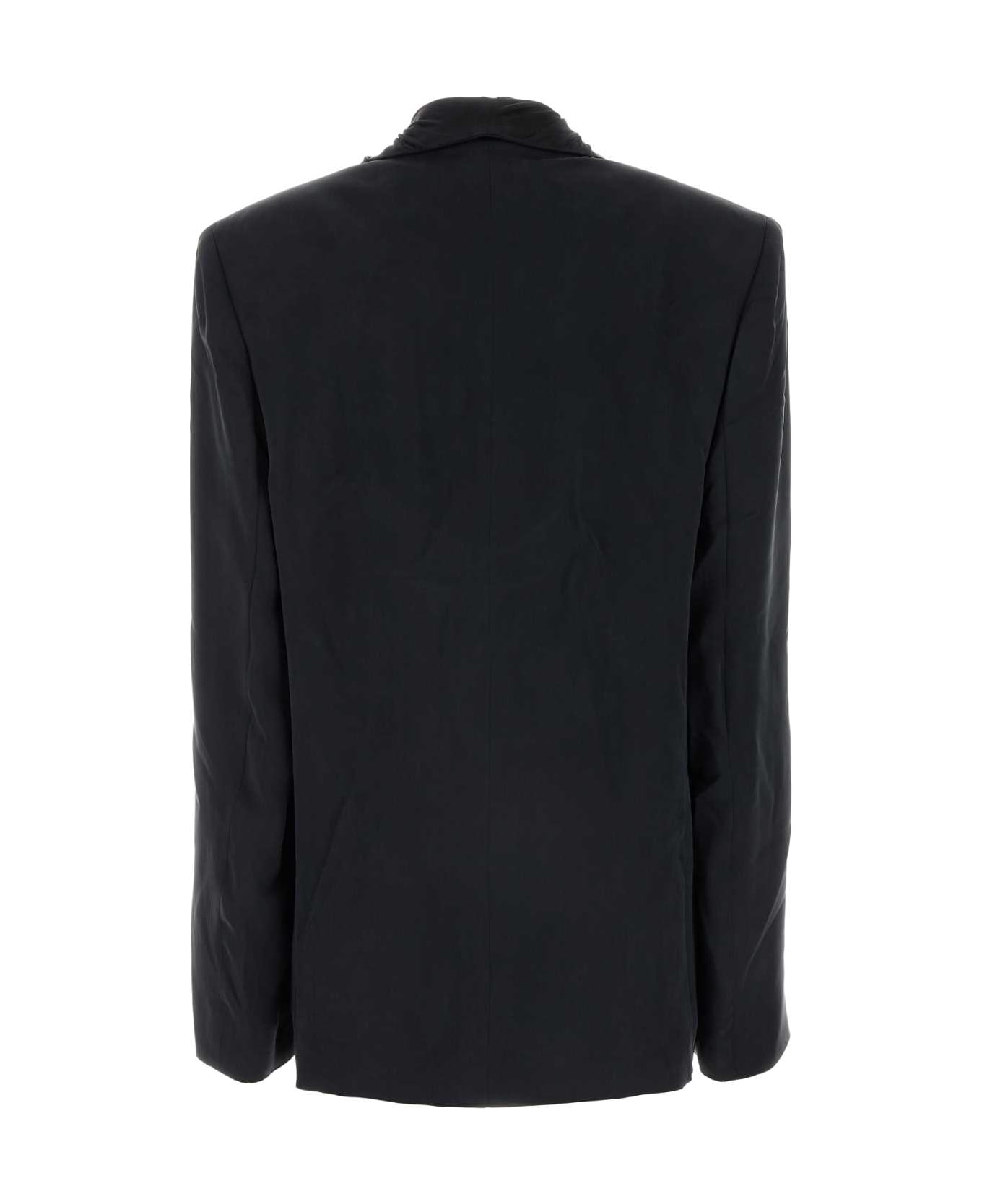 Y/Project Charcoal Cupro Oversize Blazer - BLACK