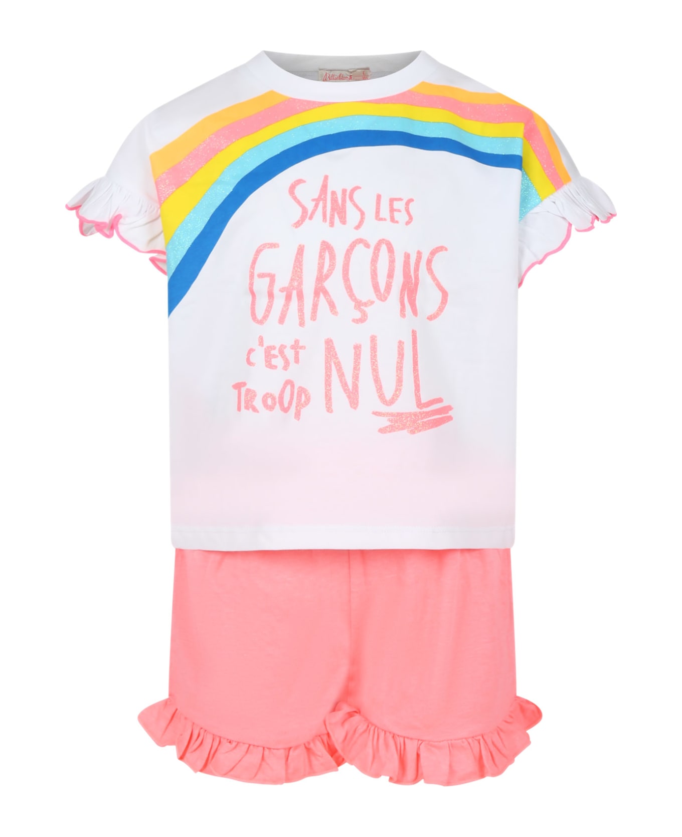 Billieblush Multicolor Sports Suit For Girl With Rainbow - Multicolor