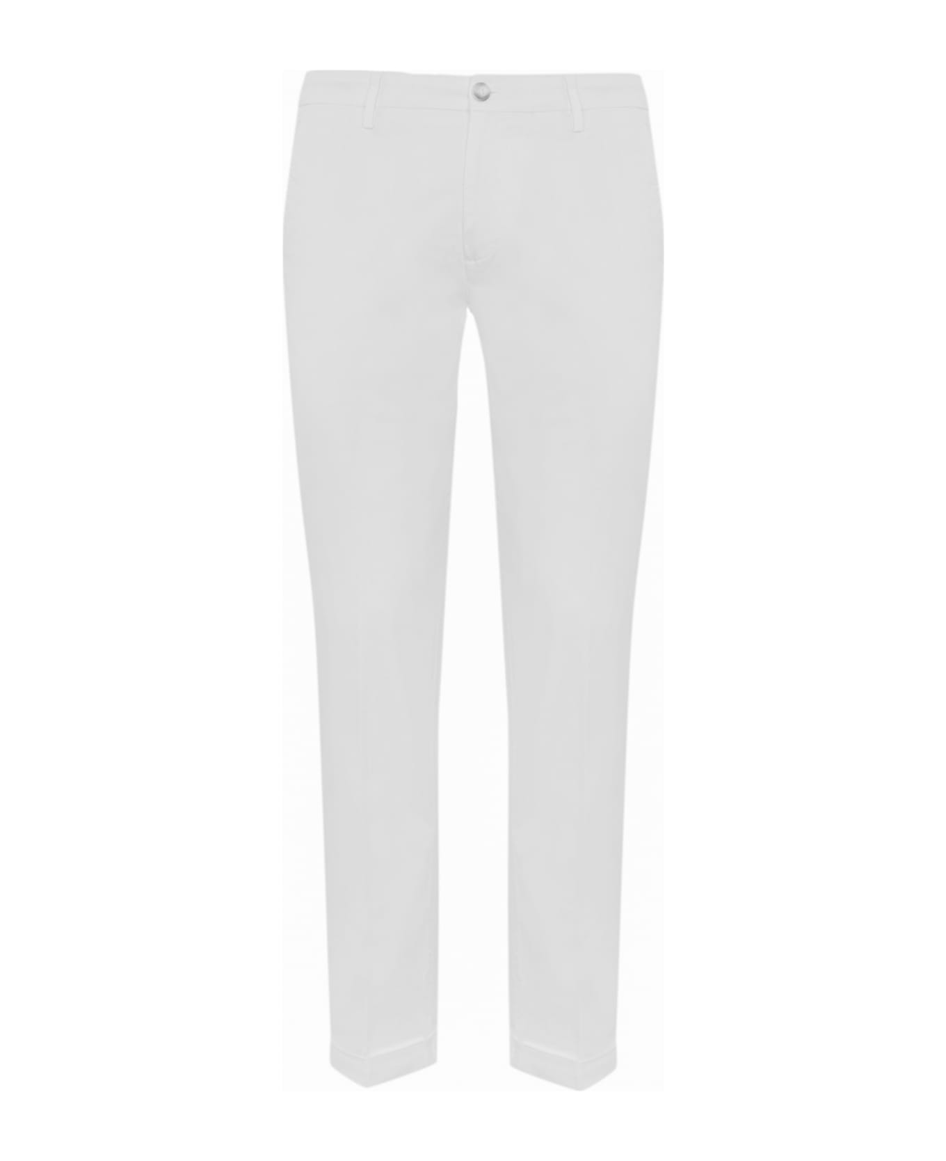 Re-HasH Mucha Chino Trousers In Cotton - Bianco