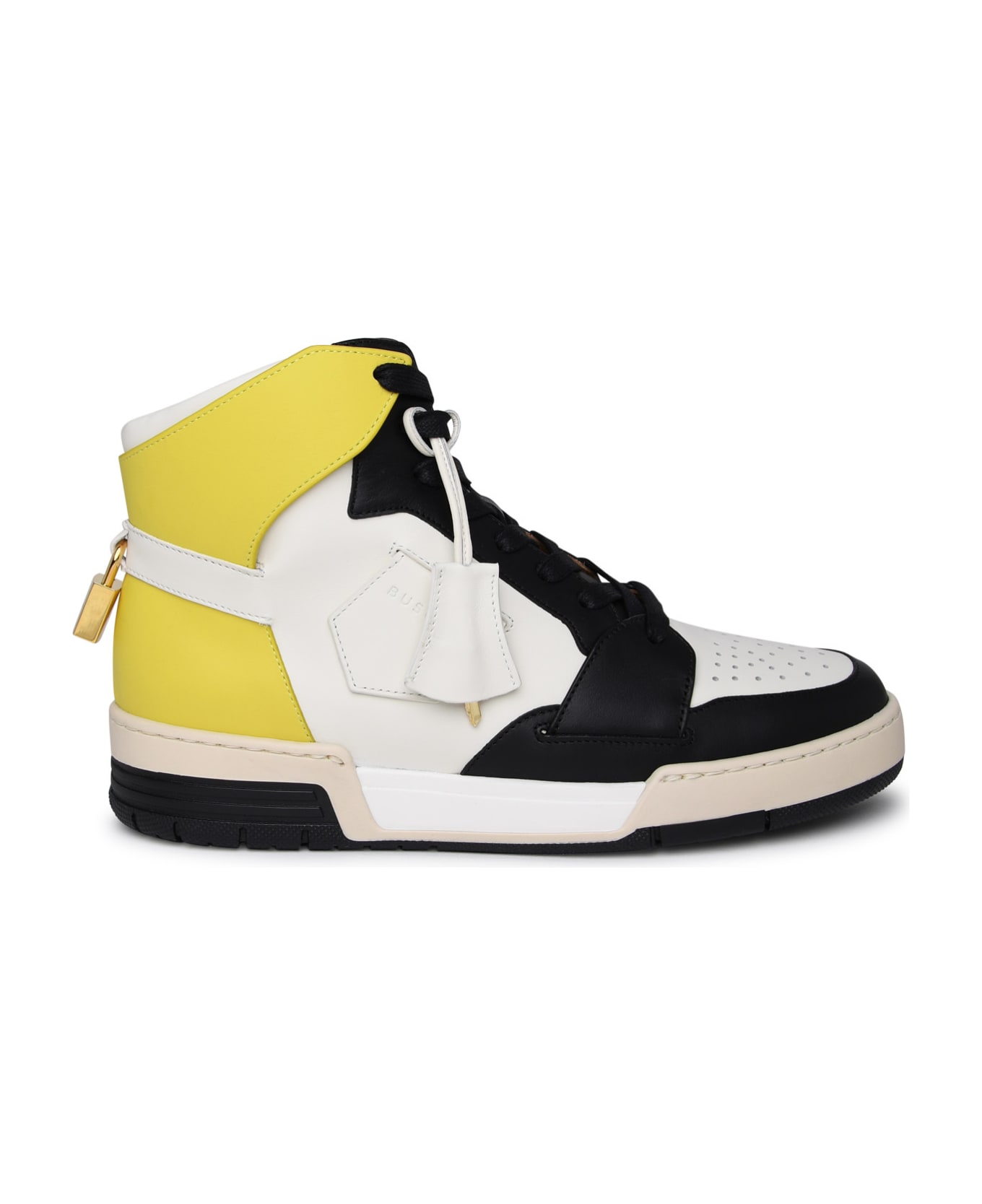 Buscemi 'air Jon' White And Yellow Leather Sneakers - White スニーカー