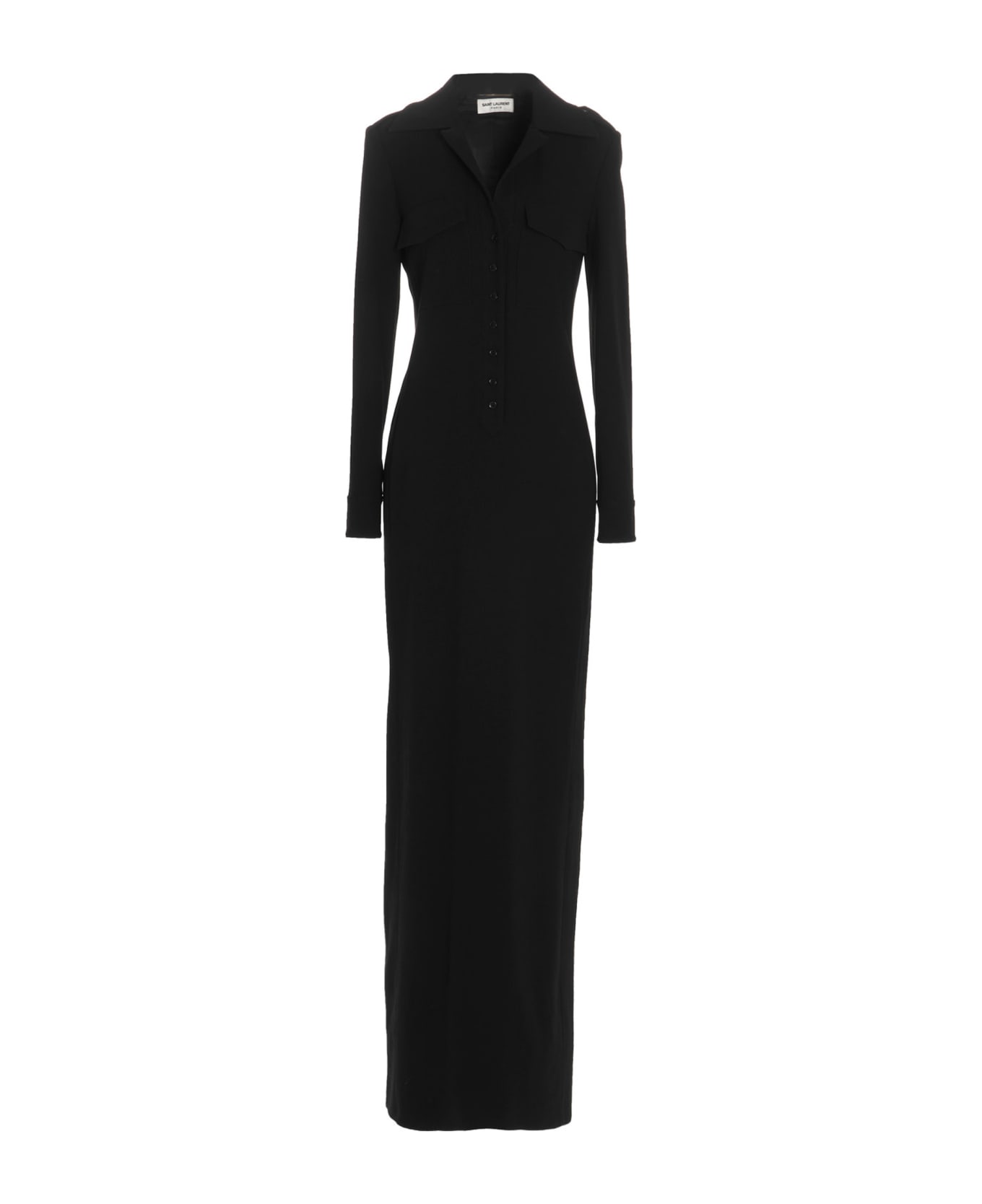 Saint Laurent Double Sablè Long Dress - Black   ワンピース＆ドレス