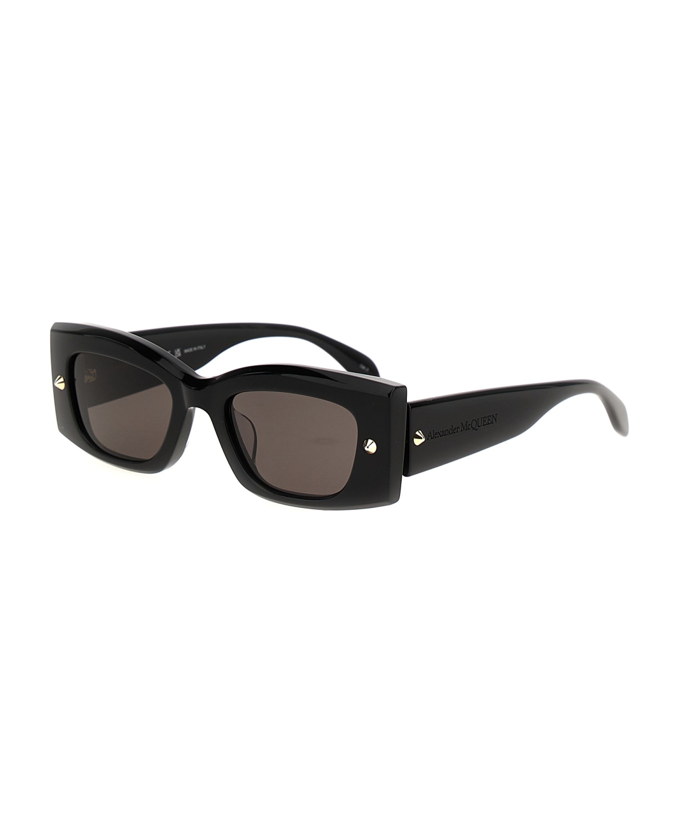 Alexander McQueen Eyewear Rectangular Sunglasses With Spike Studs - Nero