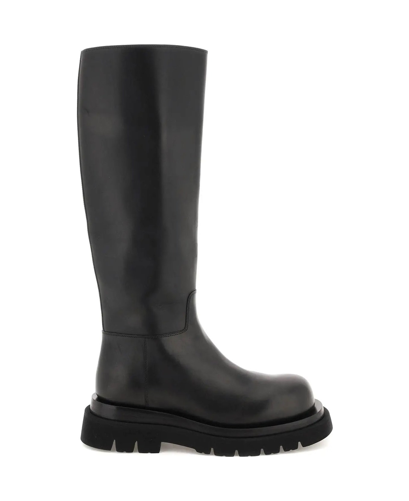 Bottega Veneta Lug Leather Boots - Black