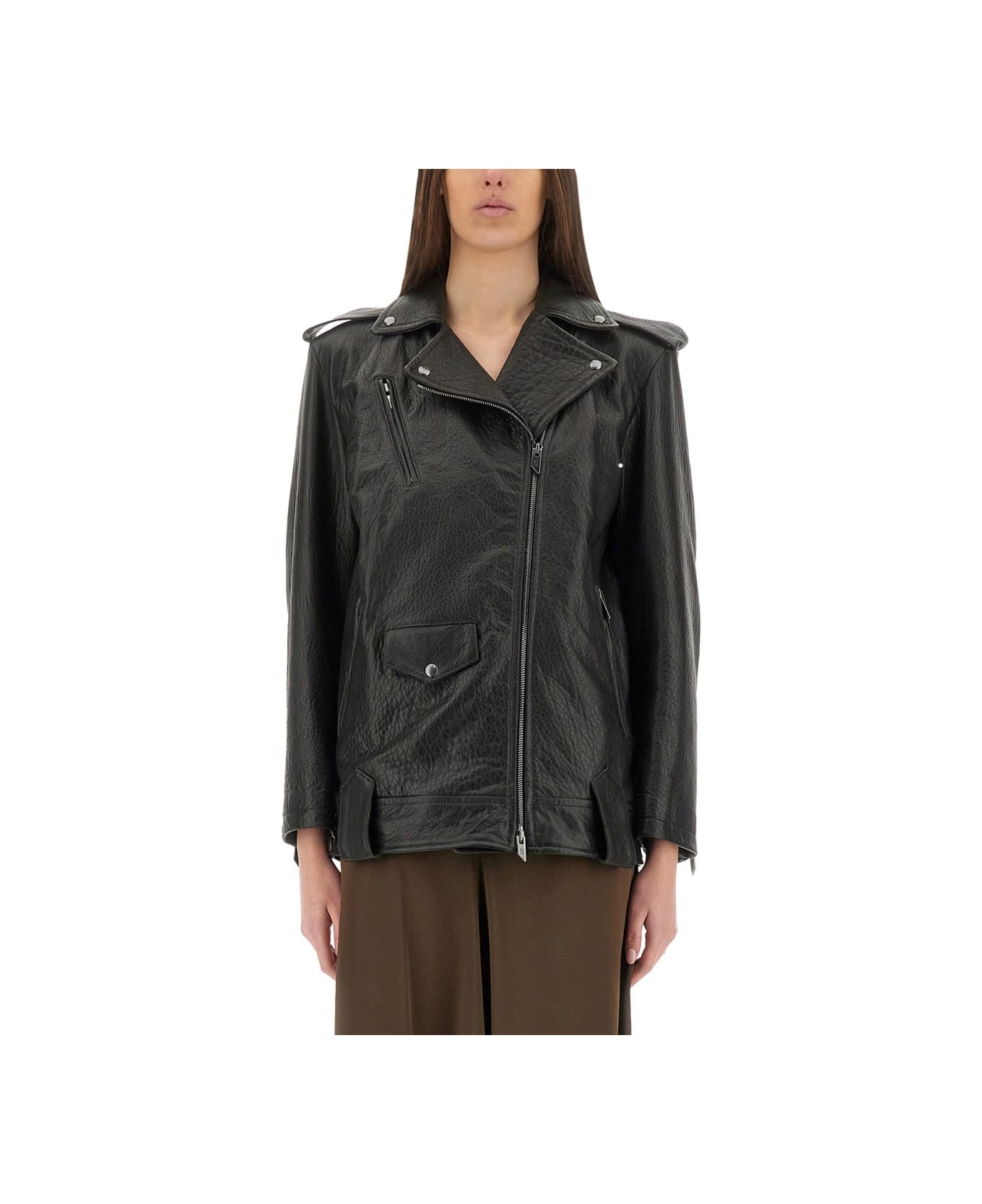 レザージャケット・コート Salvatore Santoro SS25 LEATHER JACKET (48093 D MIRTO) Salvatore Santoro Salvatore Santoro Black Leather Jacket