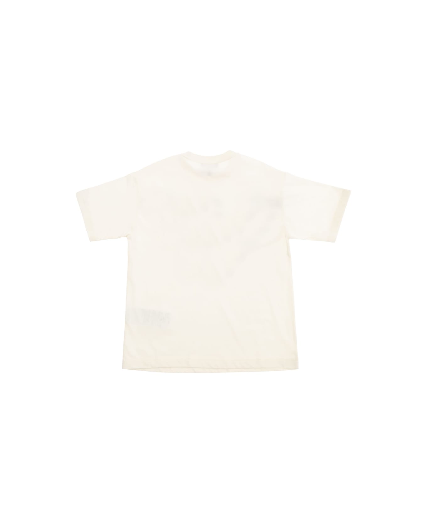 Emporio Armani White T-shirt With Faded Logo Print In Cotton Boy - White