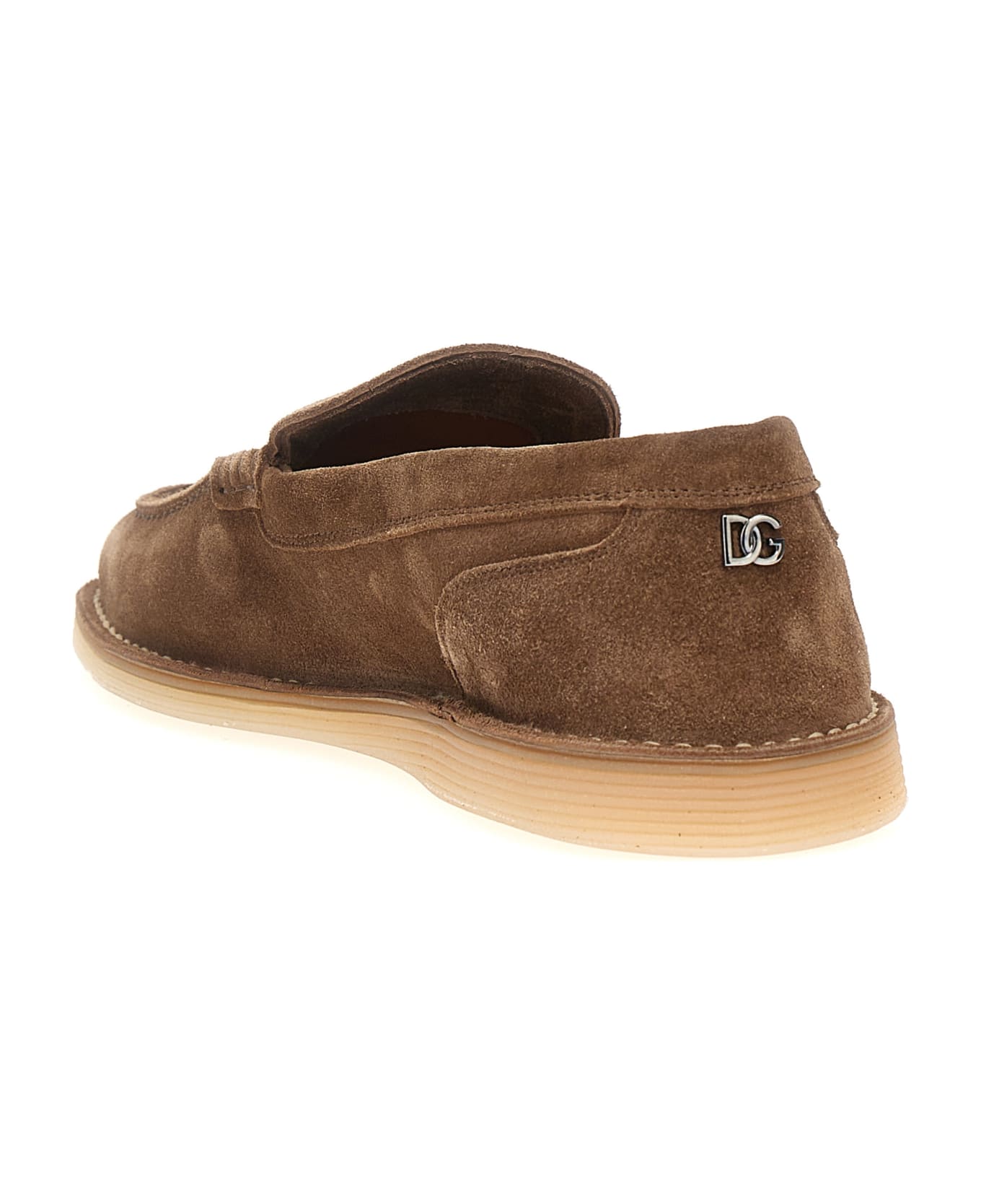 Dolce 
Gabbana Suede Loafers - Brown