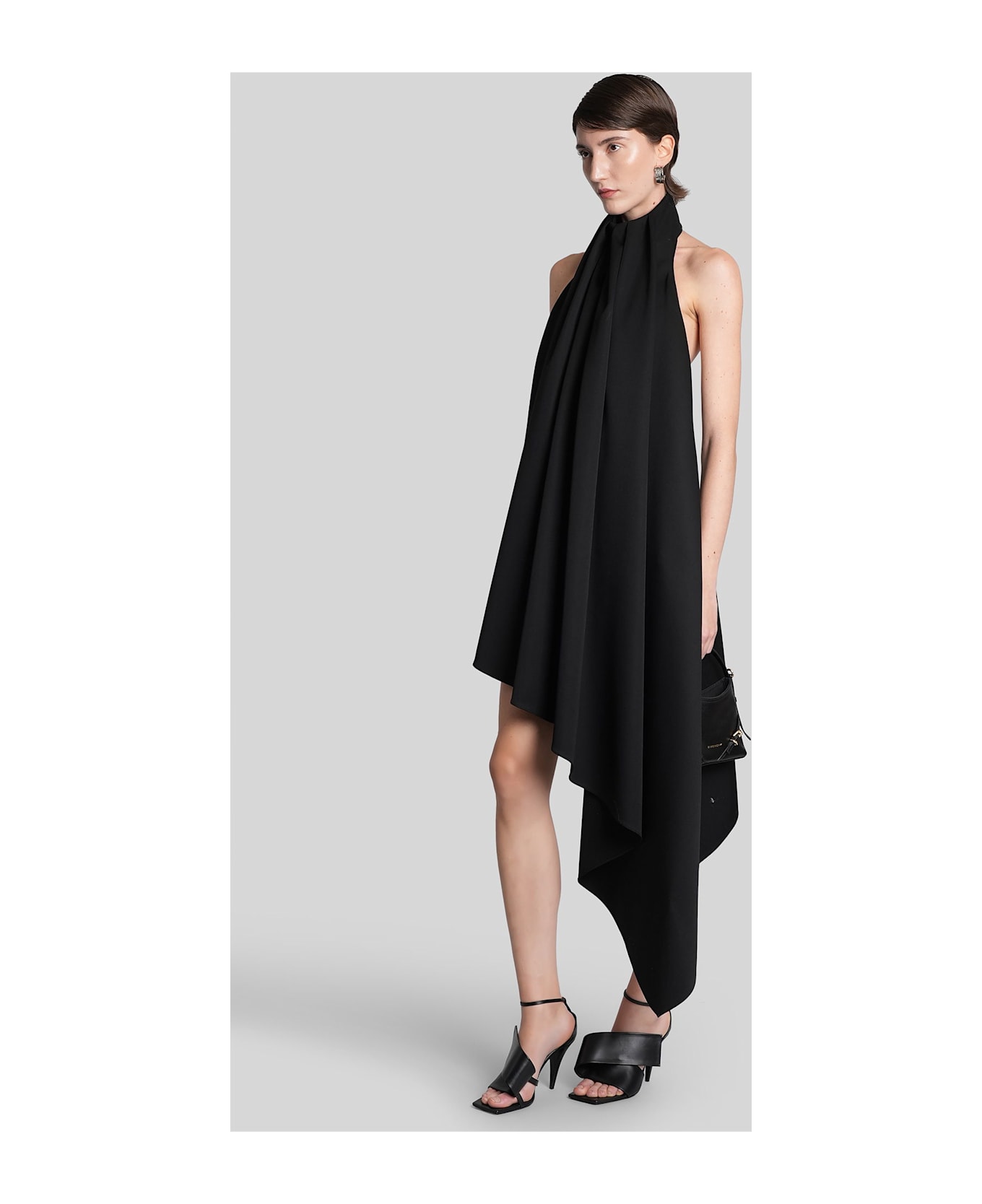 Givenchy Long Dress In Black Wool - black